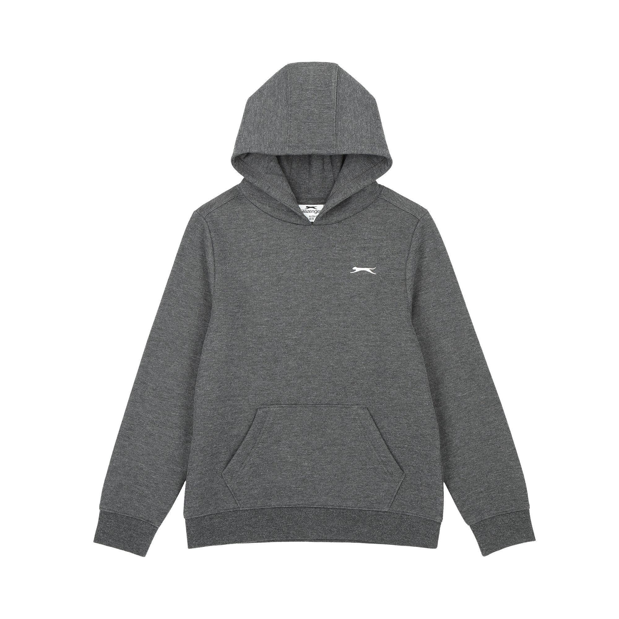 Slazenger Boys Fleece Hoodie Junior - Charcoal Marl - 9-10 Years
