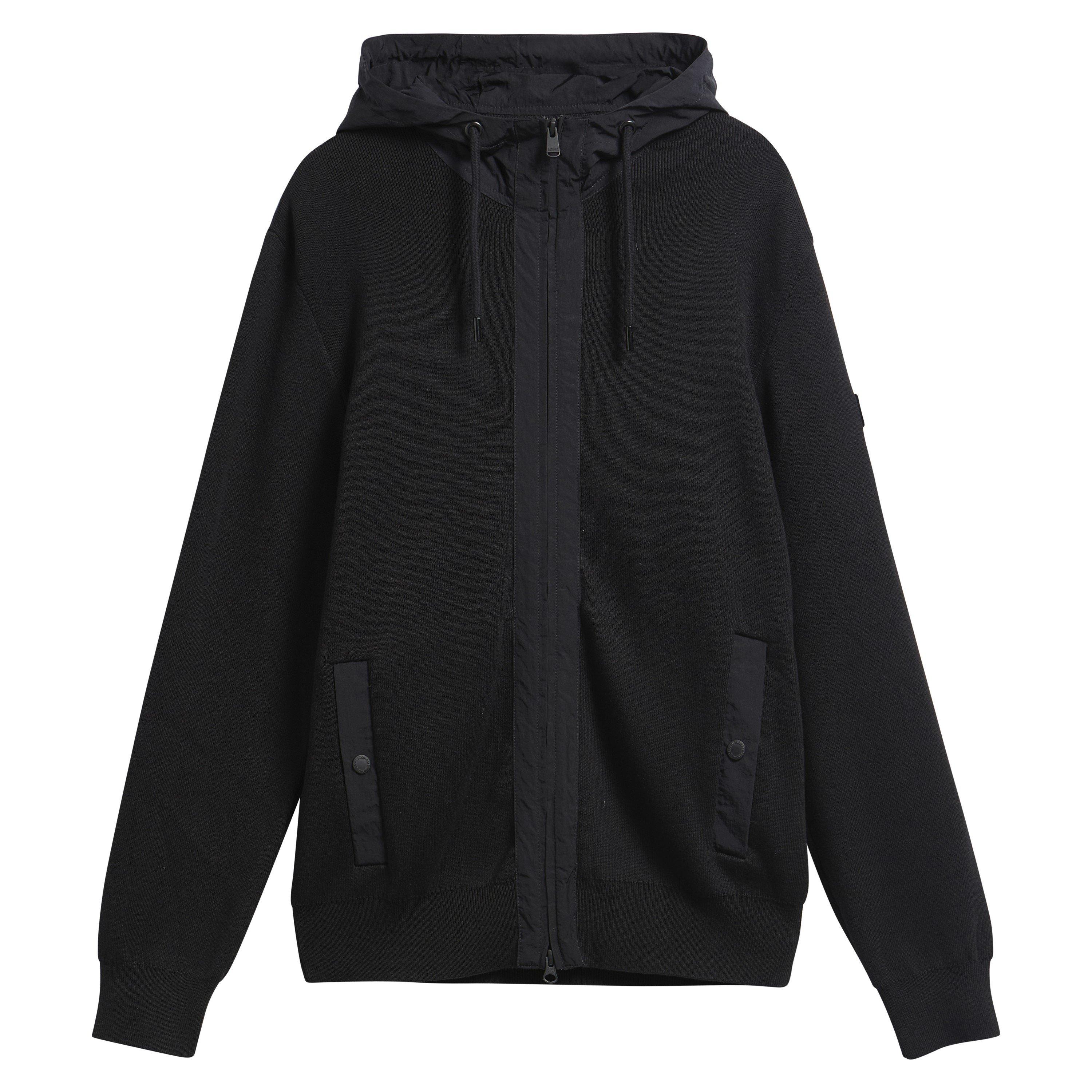 Barbour International Men's Inline Knit Cotton Zip Hoodie - Black - S
