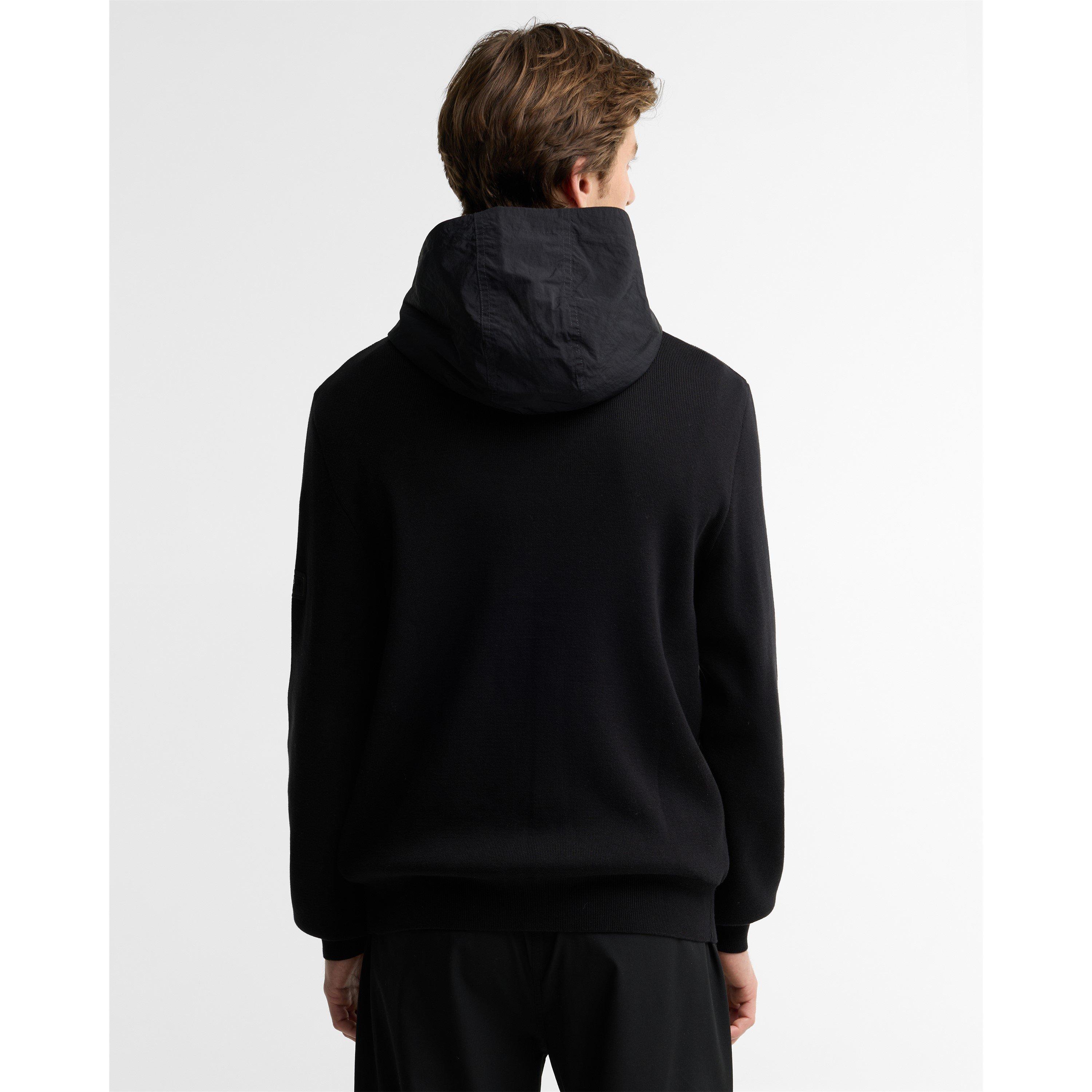 Black - Barbour International - Men's Inline Knit Cotton Zip Hoodie - 4