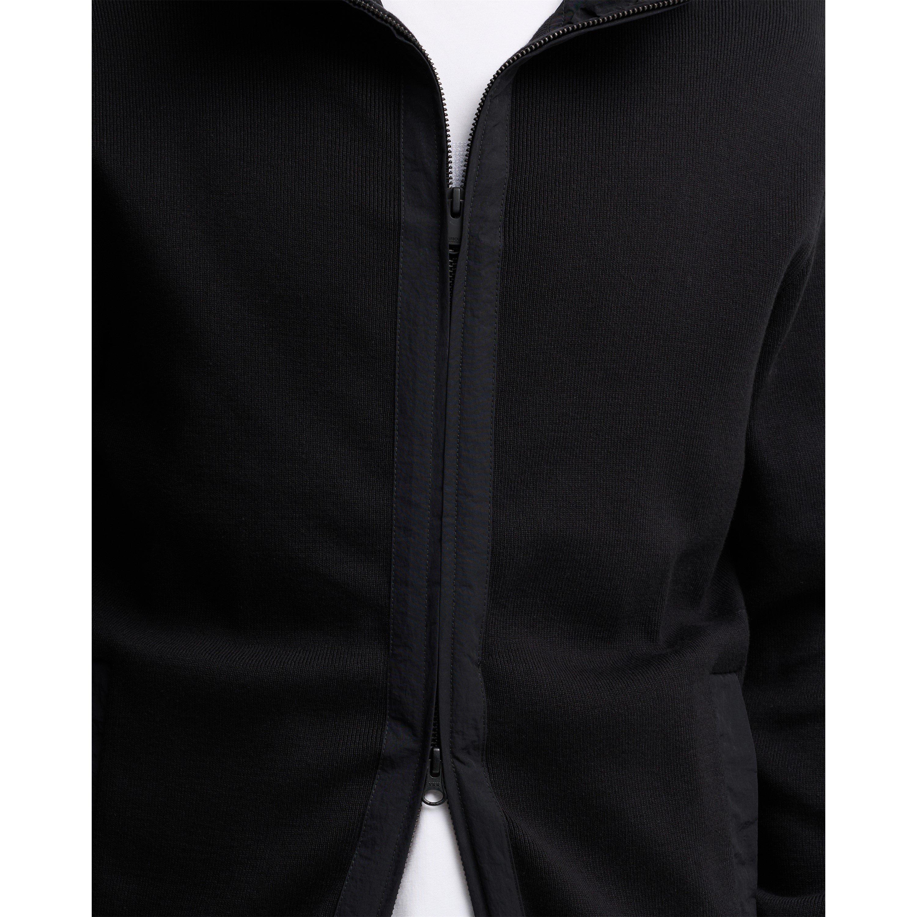 Black - Barbour International - Men's Inline Knit Cotton Zip Hoodie - 10