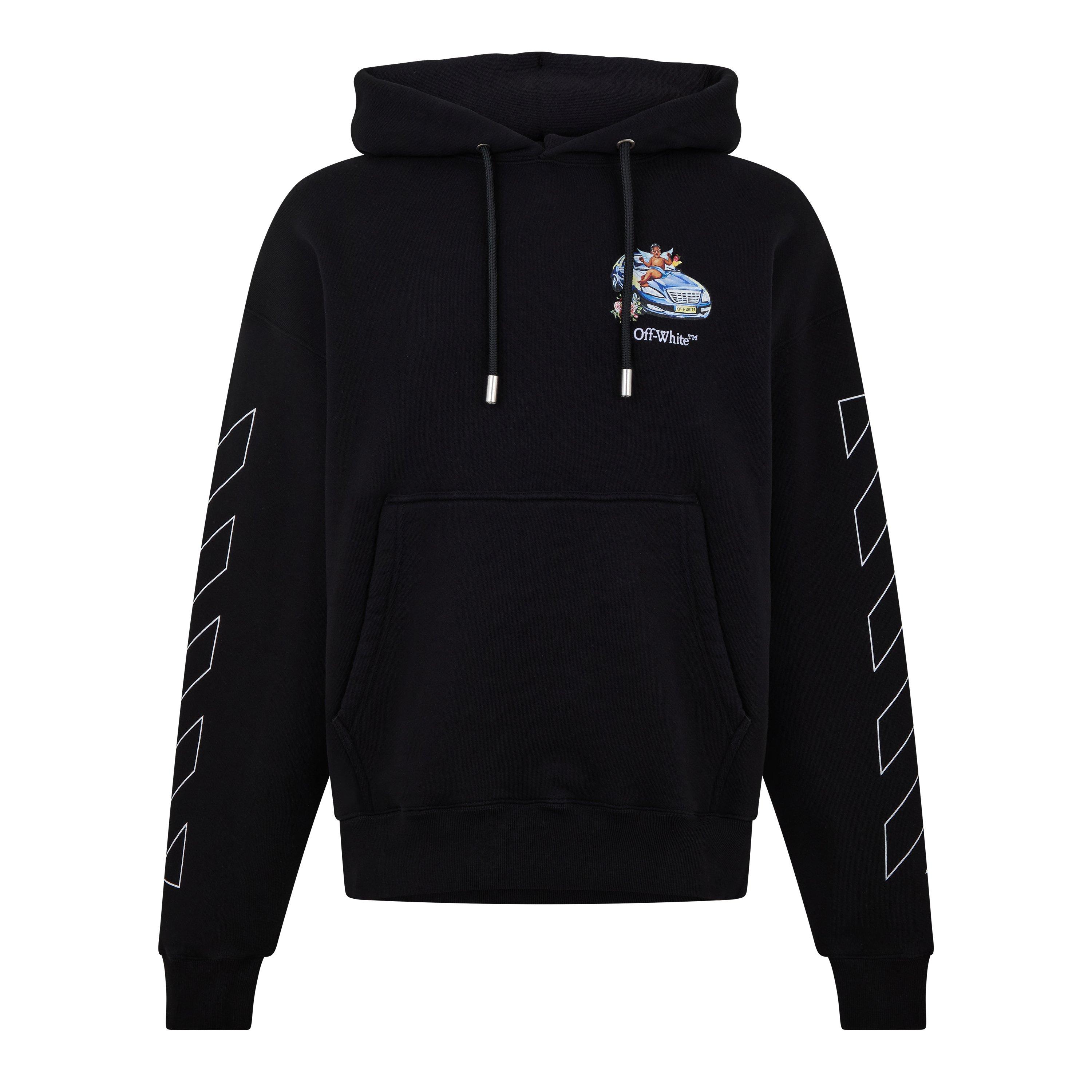 Black - Off White - Men's Fresco Pull Over Hoodie - 1