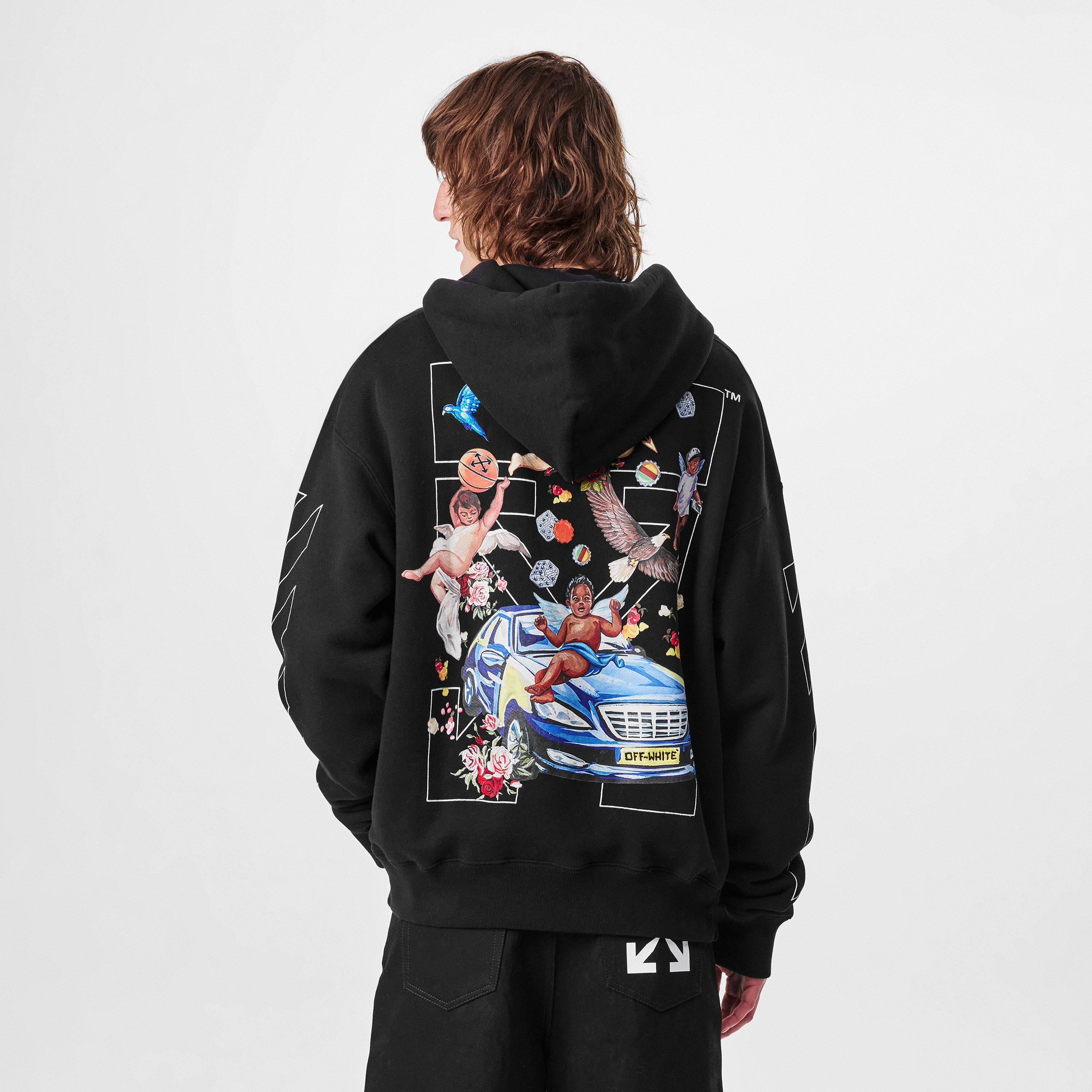 Black - Off White - Men's Fresco Hoodie - 4