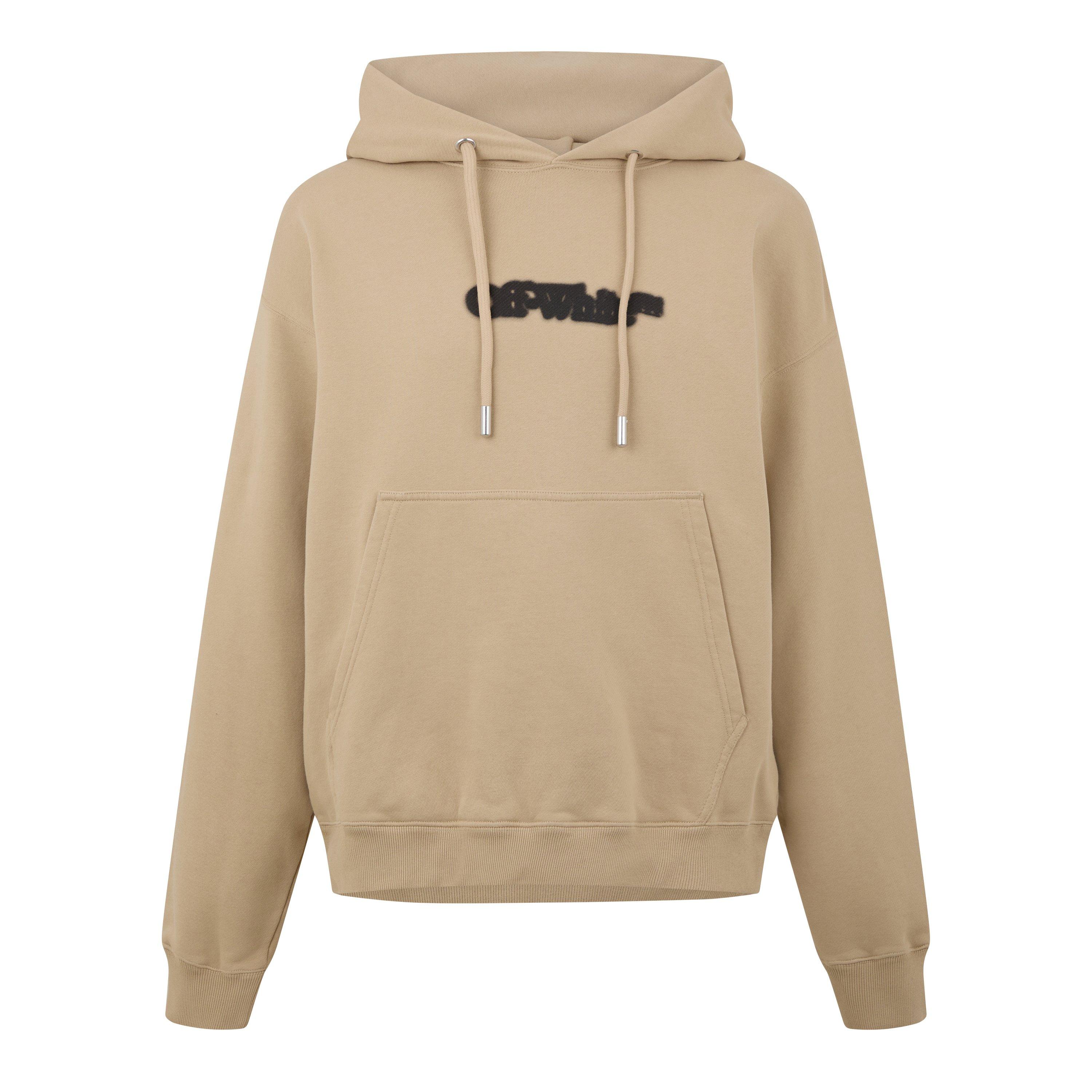Crème Brulee - Off White - Men's Graffiti Spray Arrow Cotton Long Sleeve Hoodie - 1