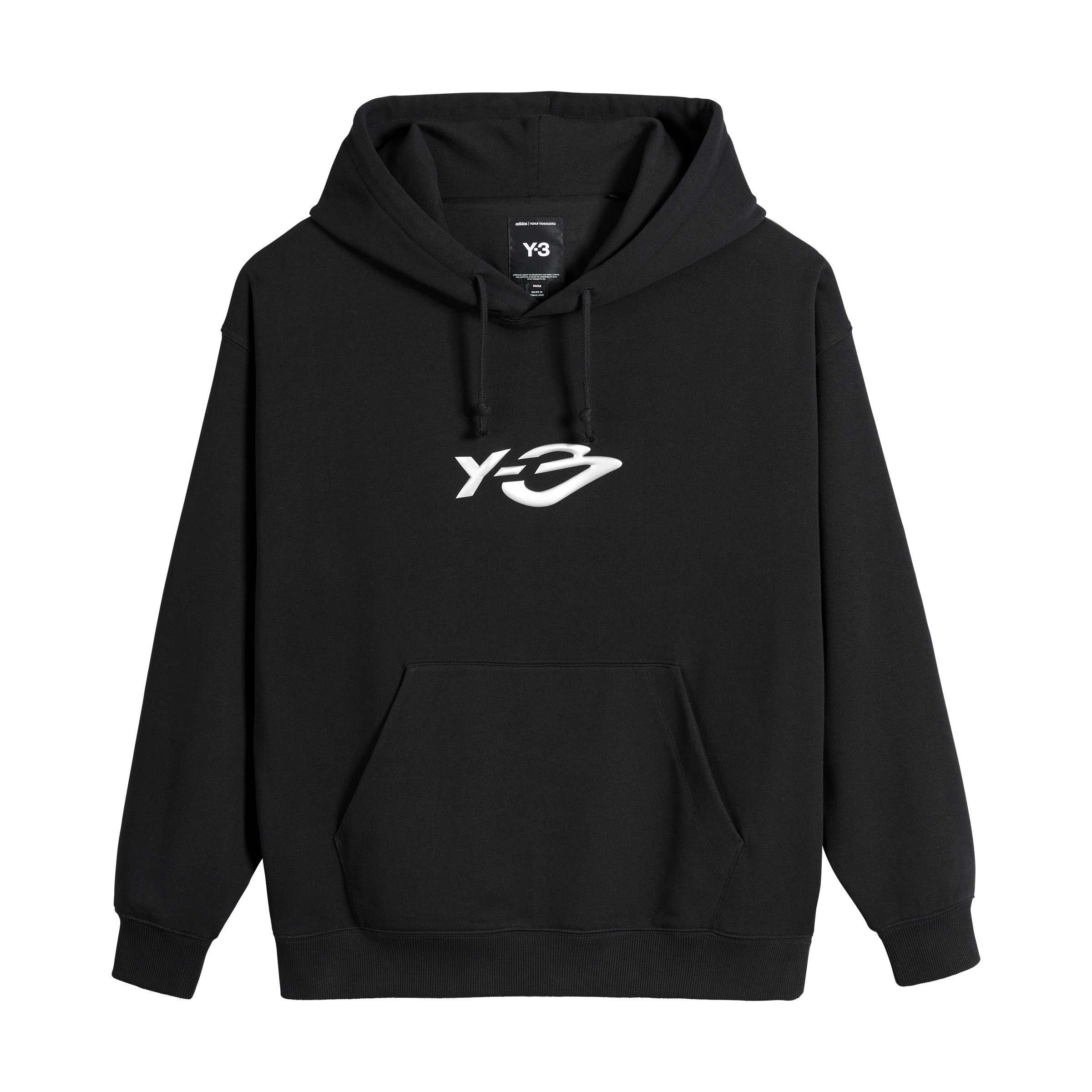 Black - Y3 - French Terry Liquid Logo Hoodie - 1