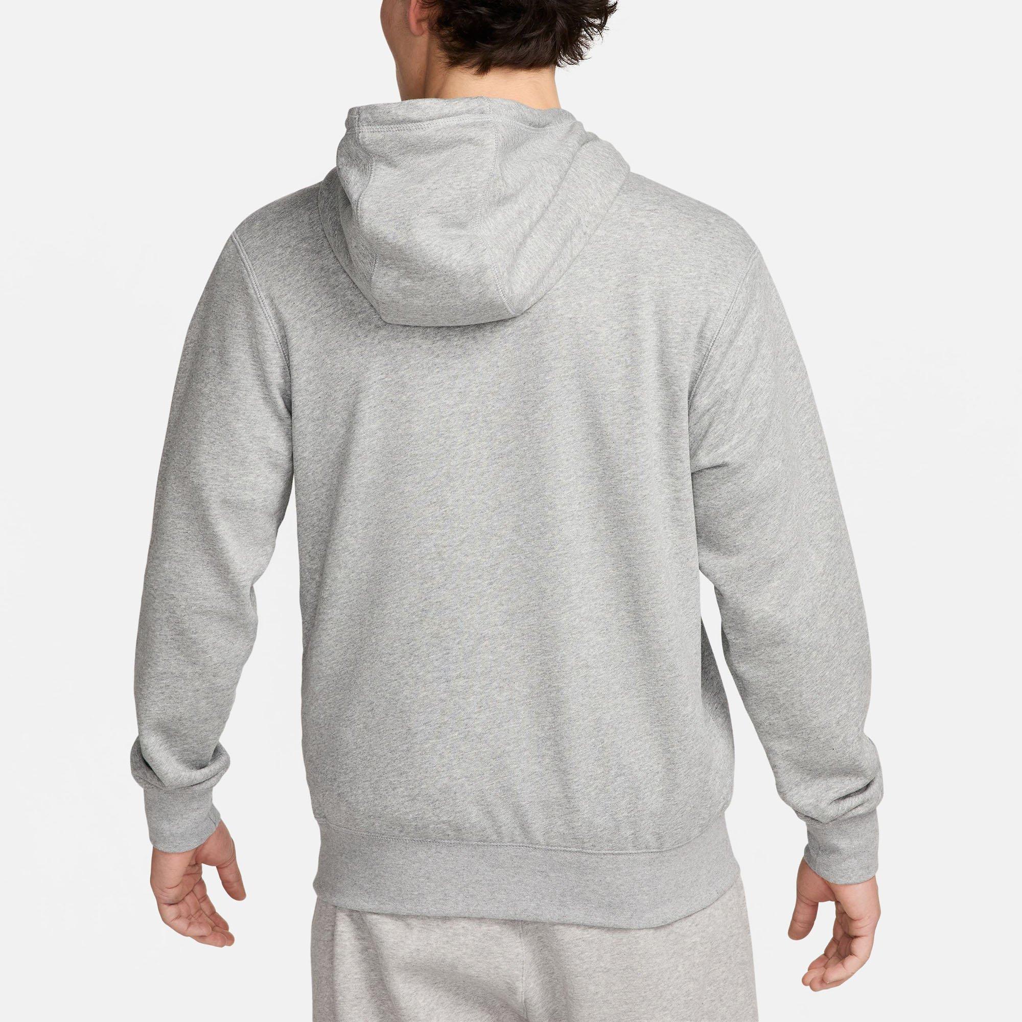 Grey/Smoke Grey - Nike - Club Fleece Mens French Terry Pullover Hoodie - 2