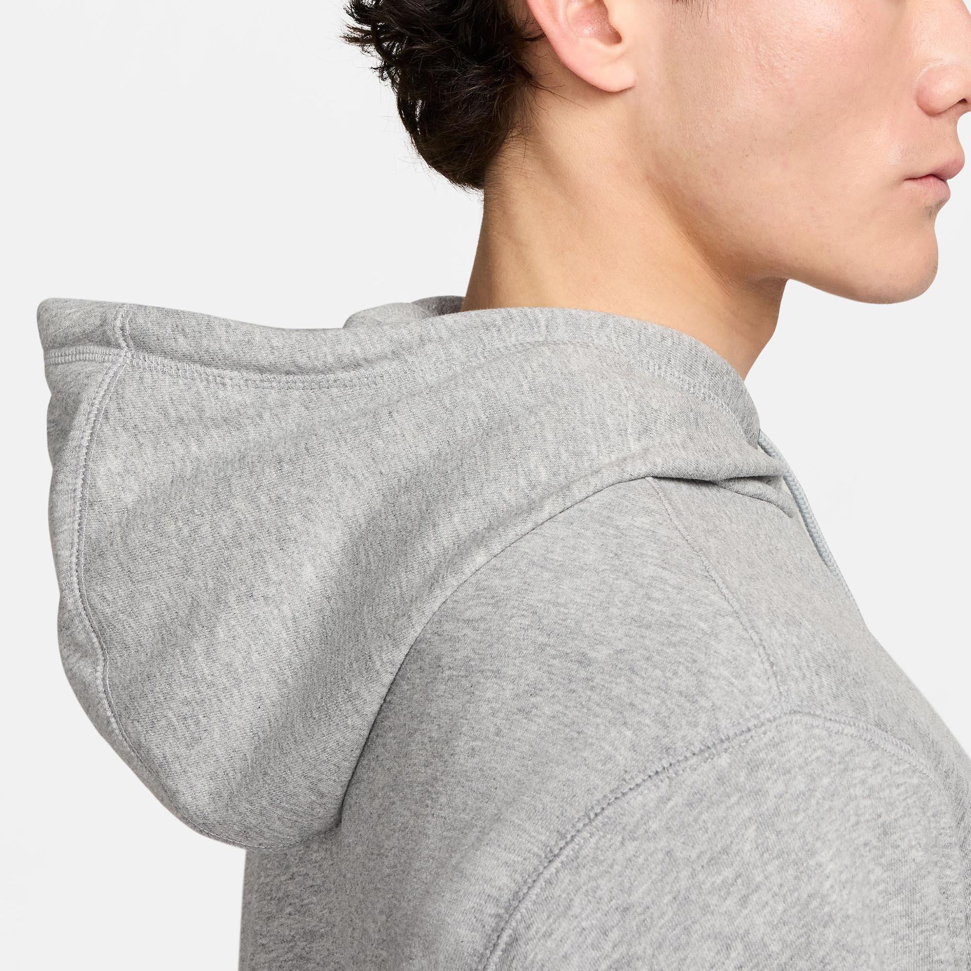 Grey/Smoke Grey - Nike - Club Fleece Mens French Terry Pullover Hoodie - 4