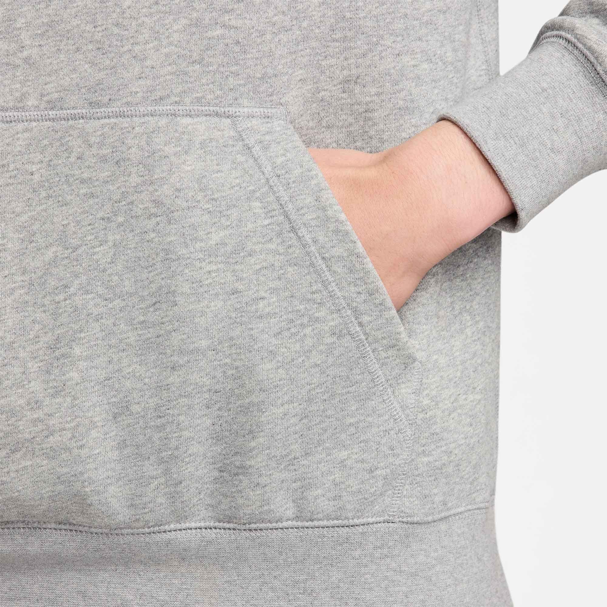 Grey/Smoke Grey - Nike - Club Fleece Mens French Terry Pullover Hoodie - 5