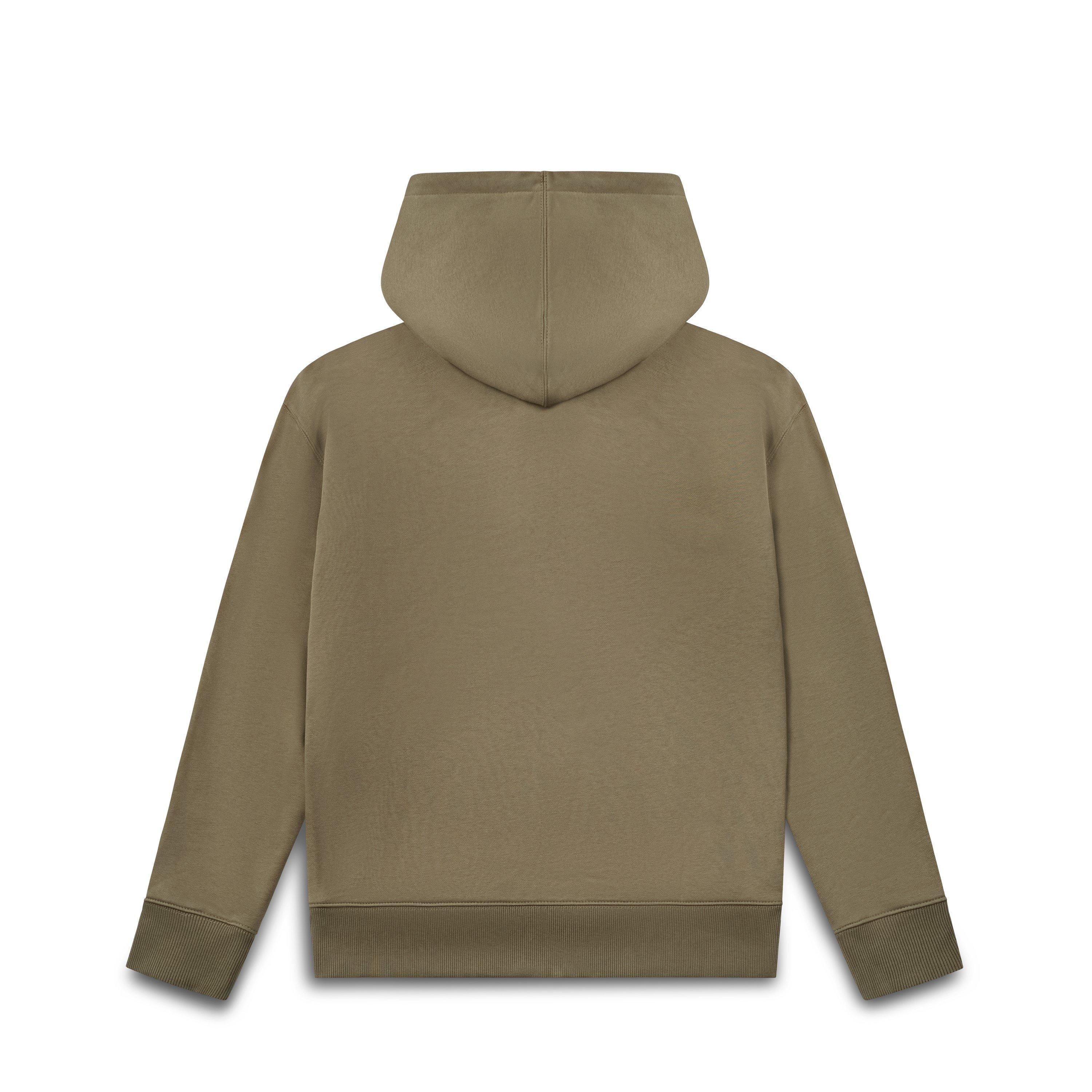 Olive - Christian Rose - Men's Left Chest Rhinestone Plate Zip Hoodie - 2