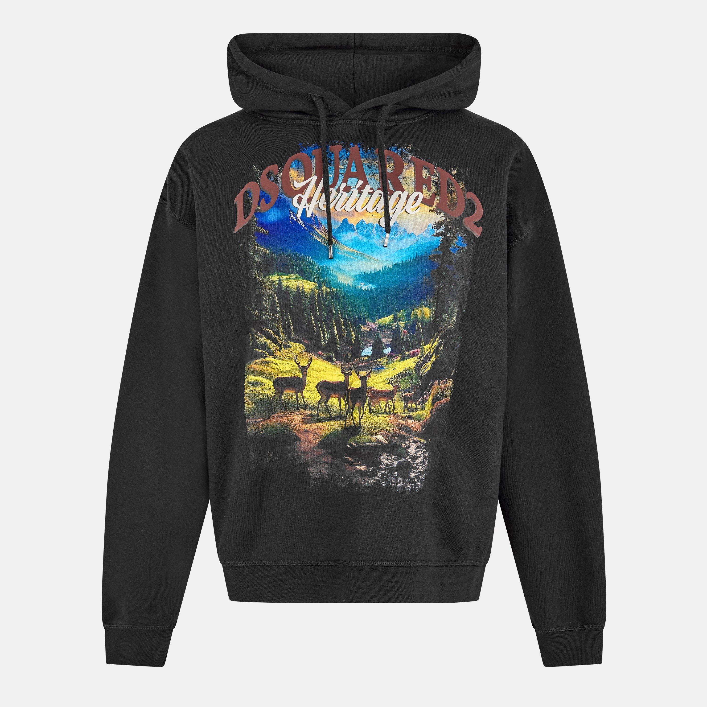 Black - DSquared2 - Men's DSQ Heritage Pull Over Hoodie - 1