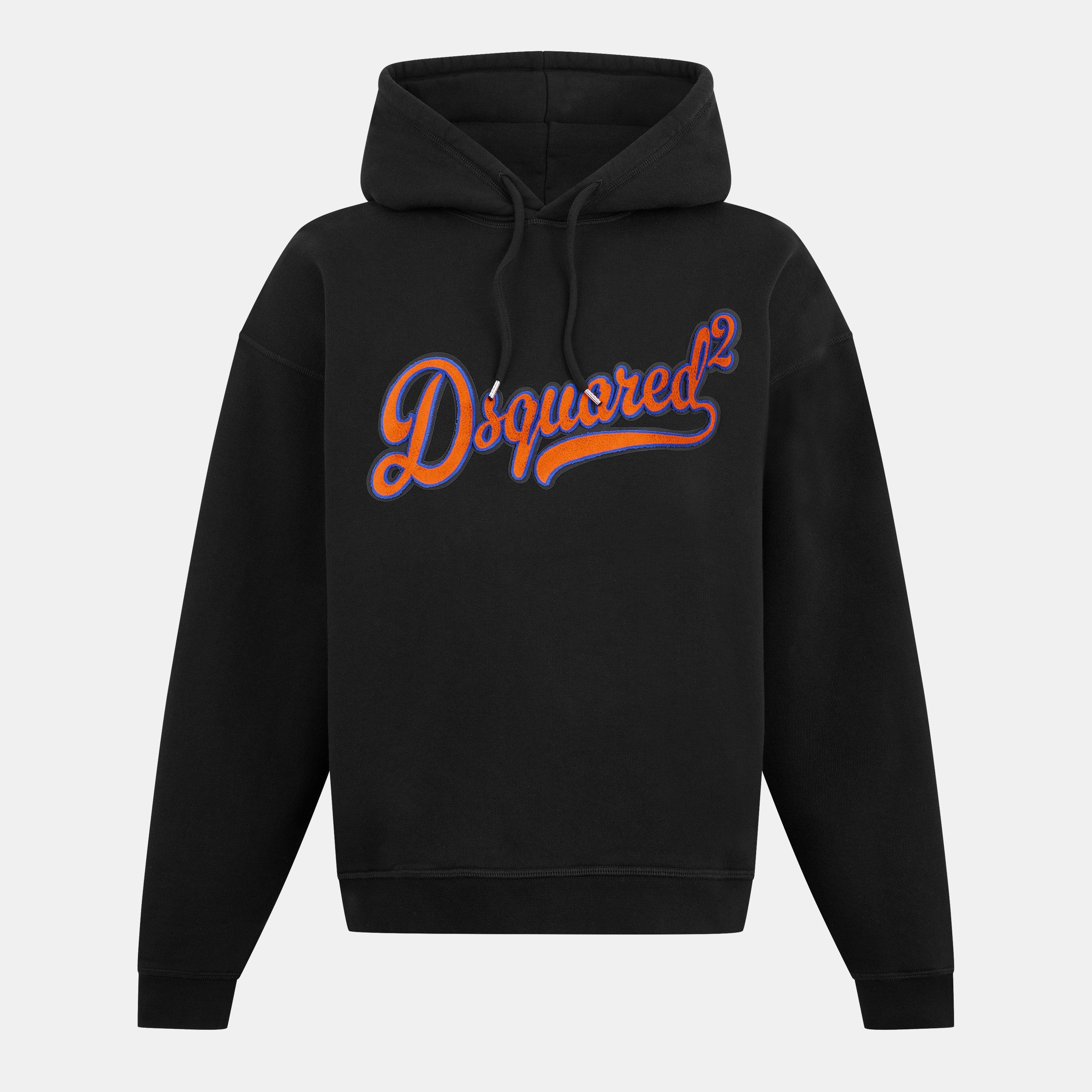 Black - DSquared2 - Men's DSQ Script Pull Over Hoodie - 1
