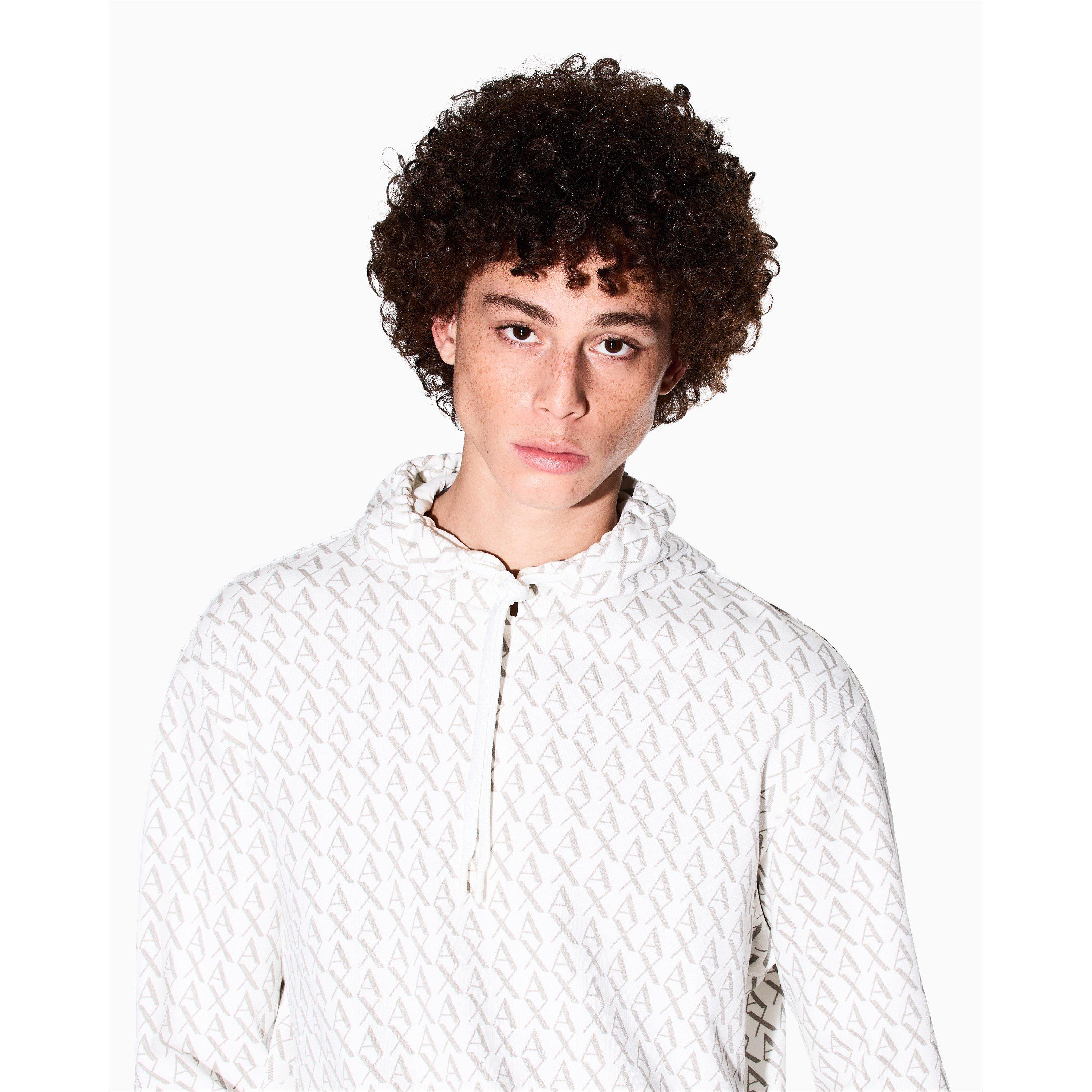 Ash/White F0017 - Armani Exchange - Logo Hoodie - 4
