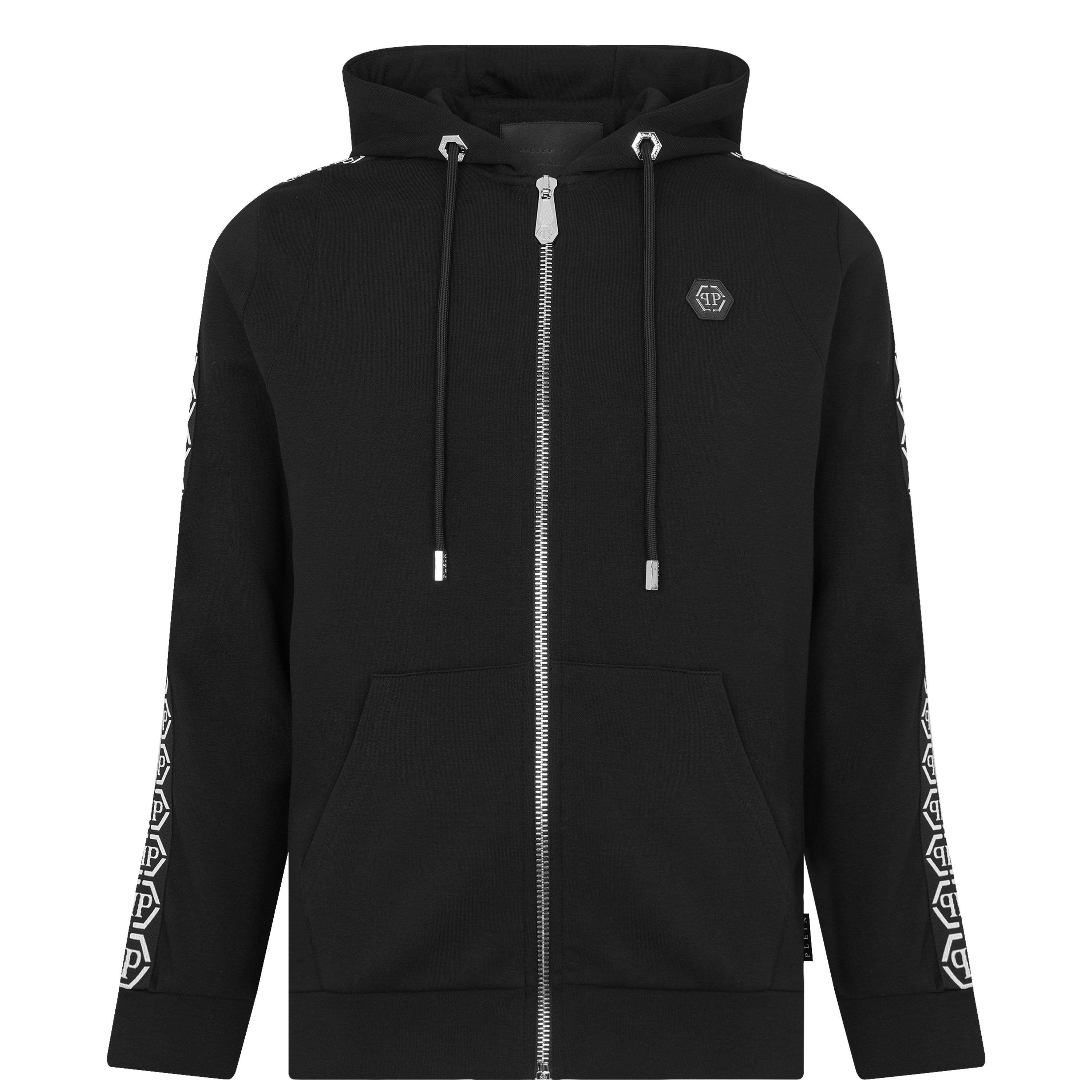 Zip Hoodie Philipp Plein Hoodie Mens Men's Plaque Logo Zip