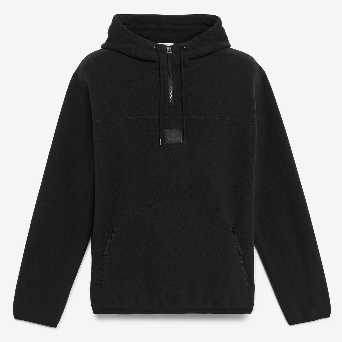 Black - Timberland - Men's Polar Badge Pullover Soft Fabric Hoodie - 1