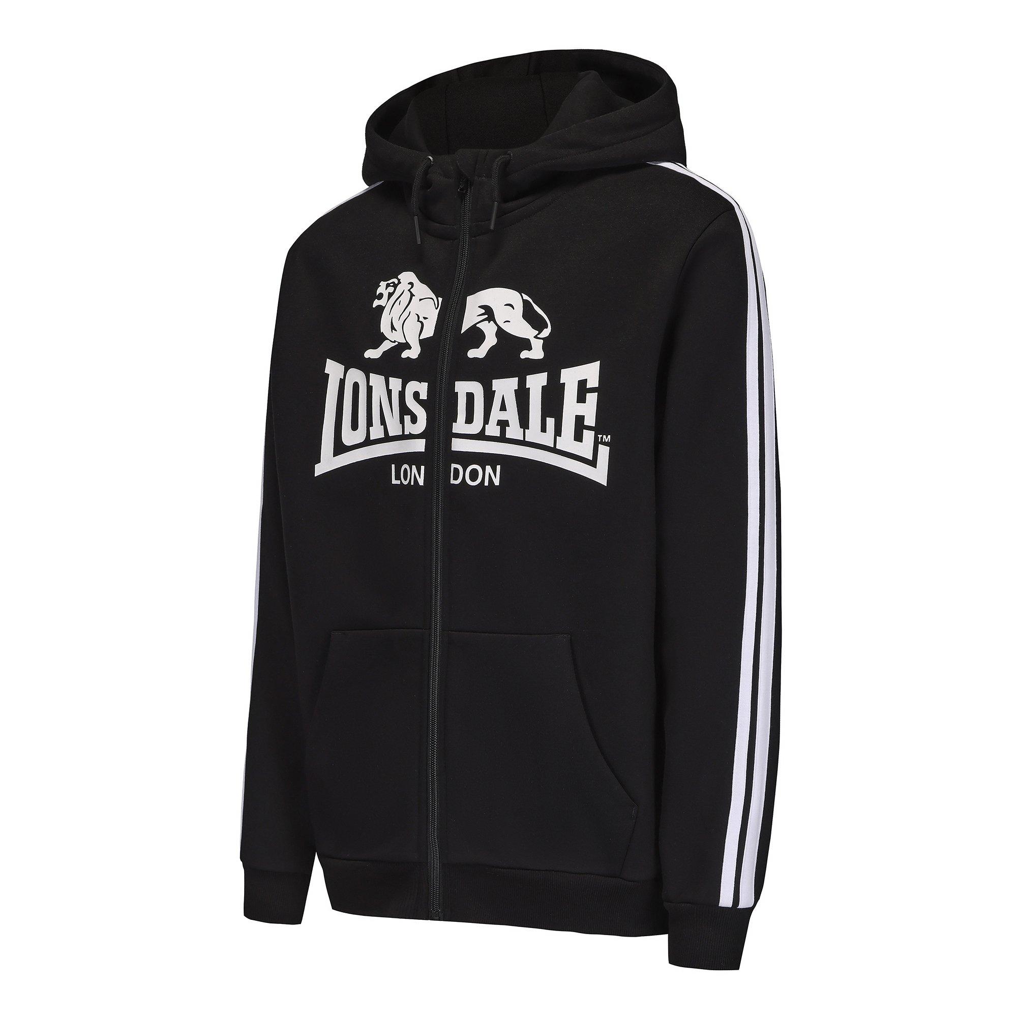 Black - Lonsdale - Zip Hoodie Mens - 3