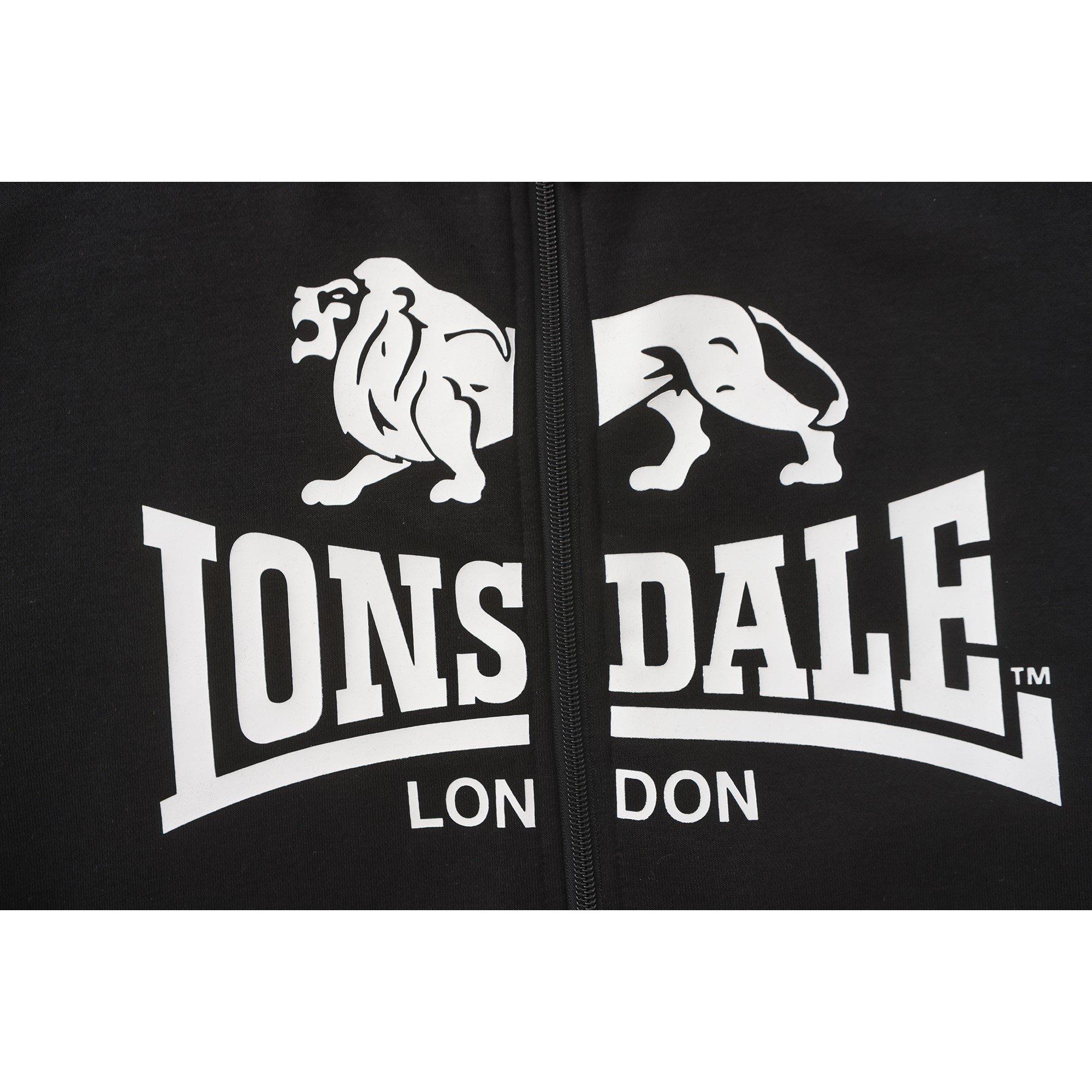 Black - Lonsdale - Zip Hoodie Mens - 4