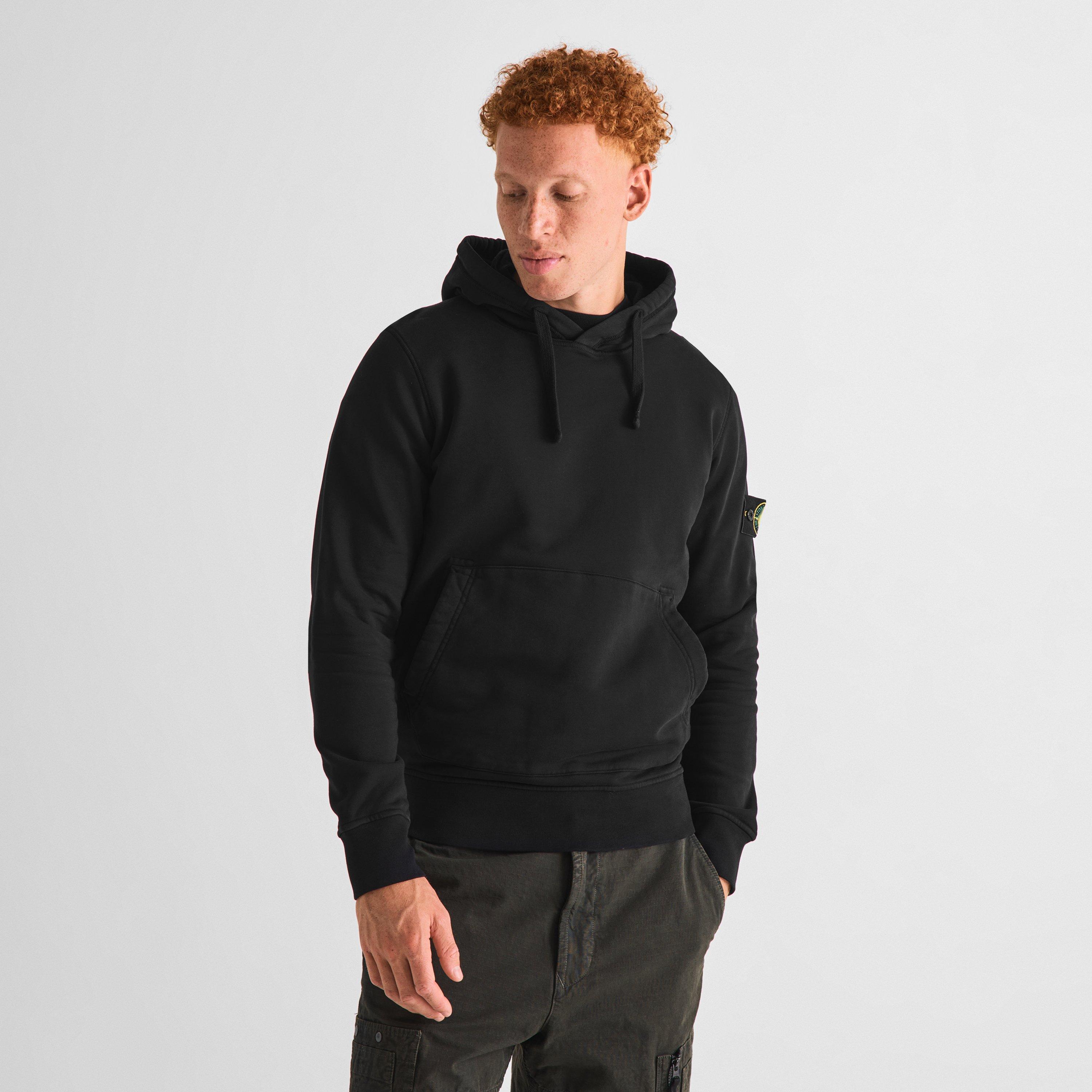Black V0029 - Stone Island - Men's Heavyweight Cotton Over the Head Hoodie - 3