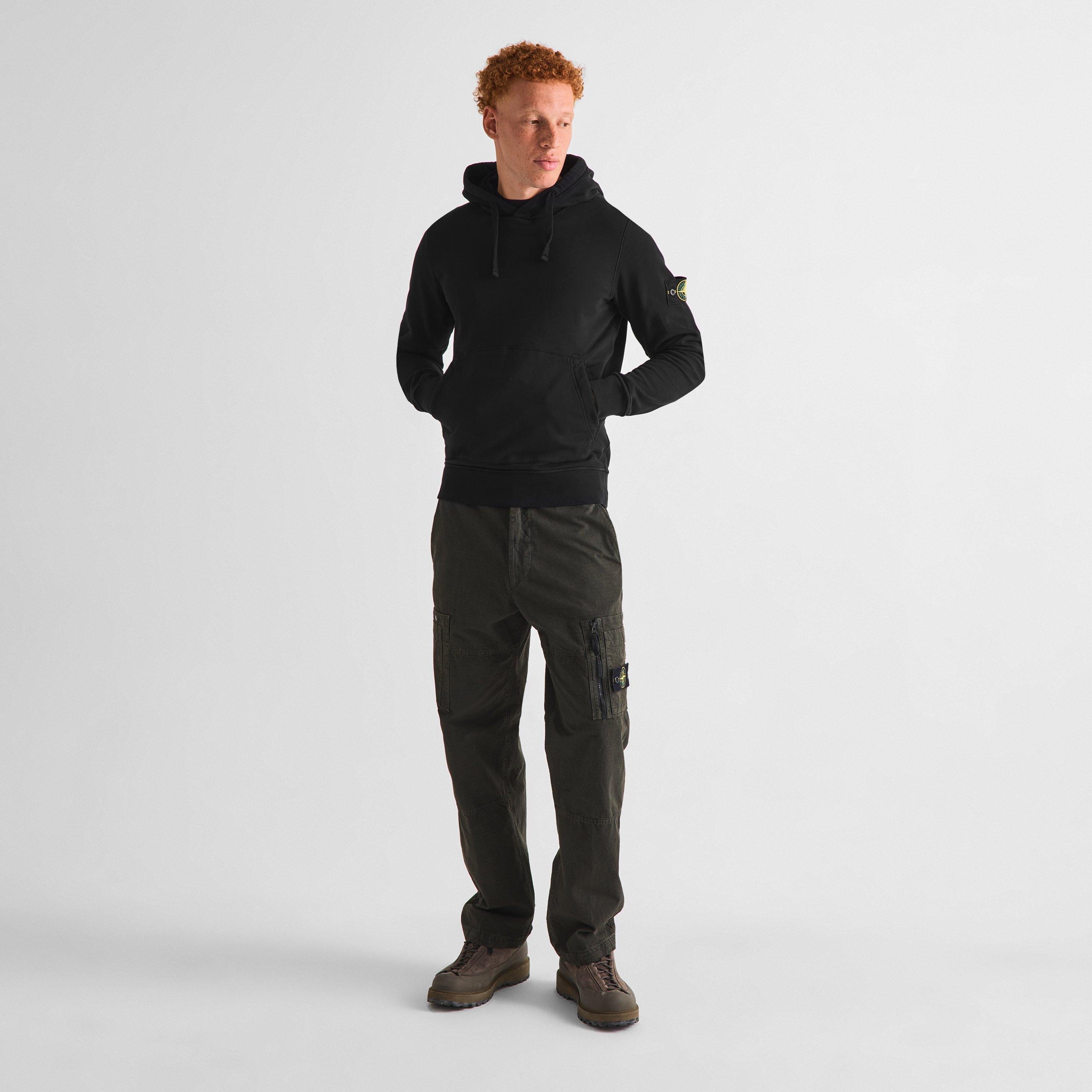 Black V0029 - Stone Island - Men's Heavyweight Cotton Over the Head Hoodie - 6