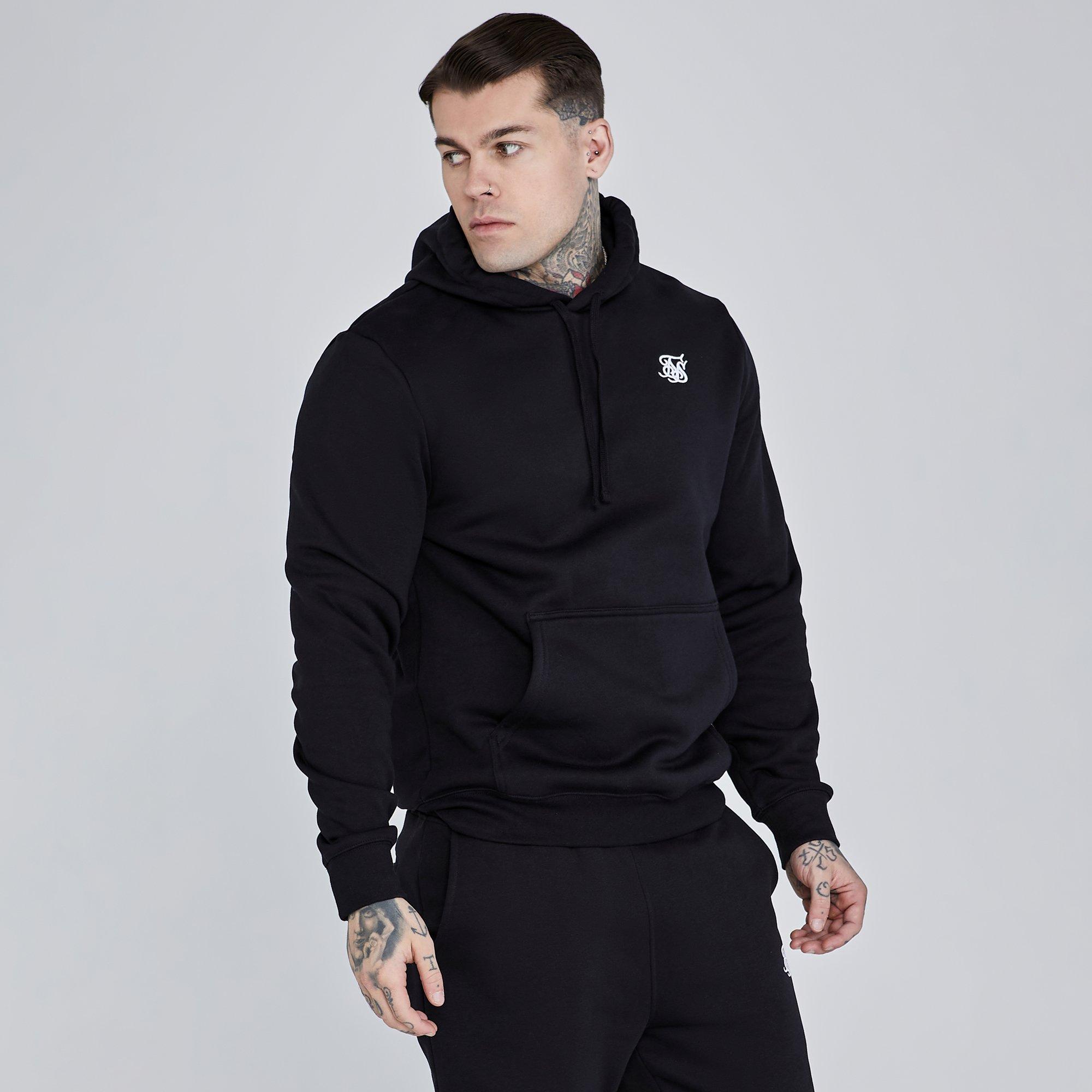 Negro - SikSilk - Men's Essentials Logo Hoodie - 1