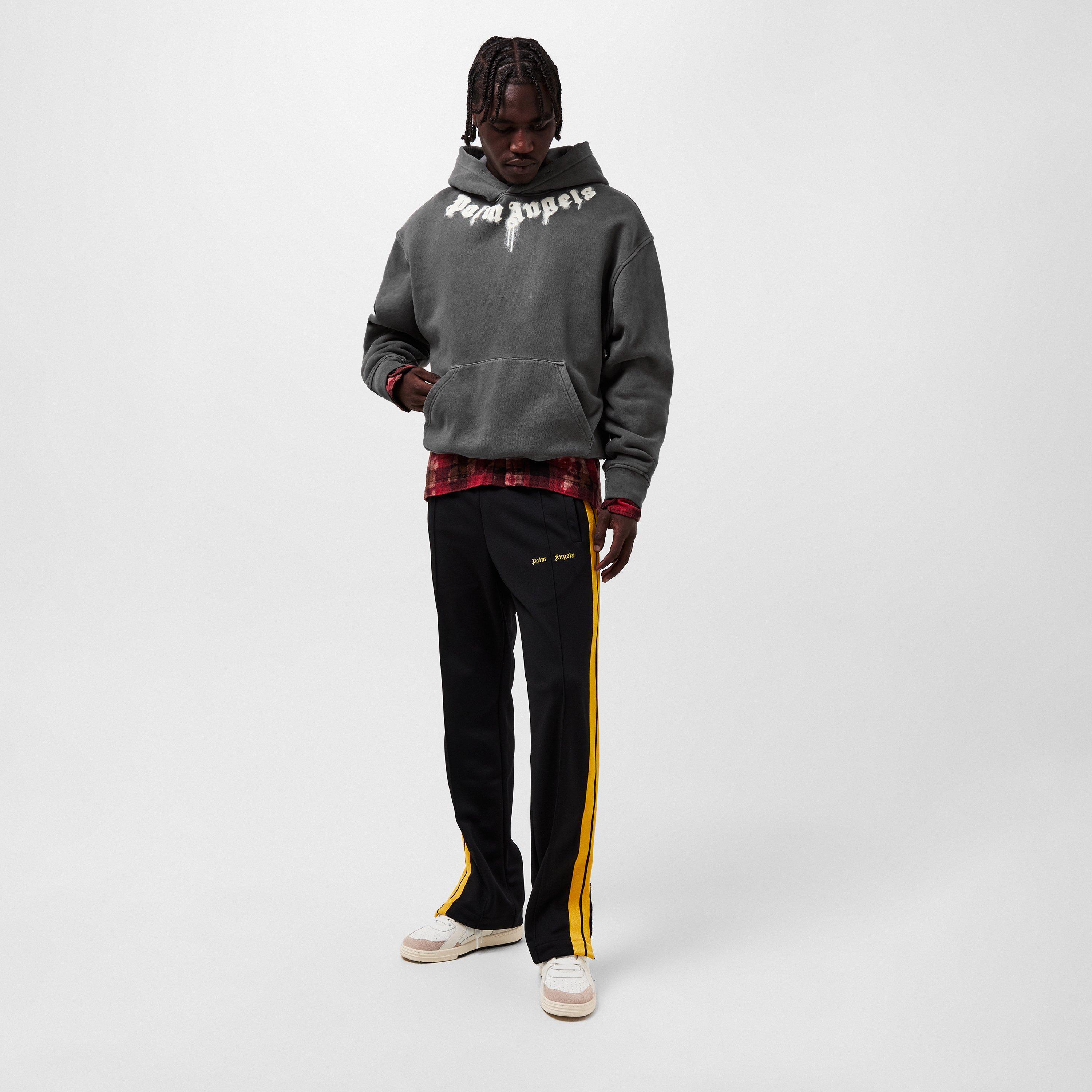 Dark Grey - Palm Angels - Men's Neck Logo Hoodie - 6