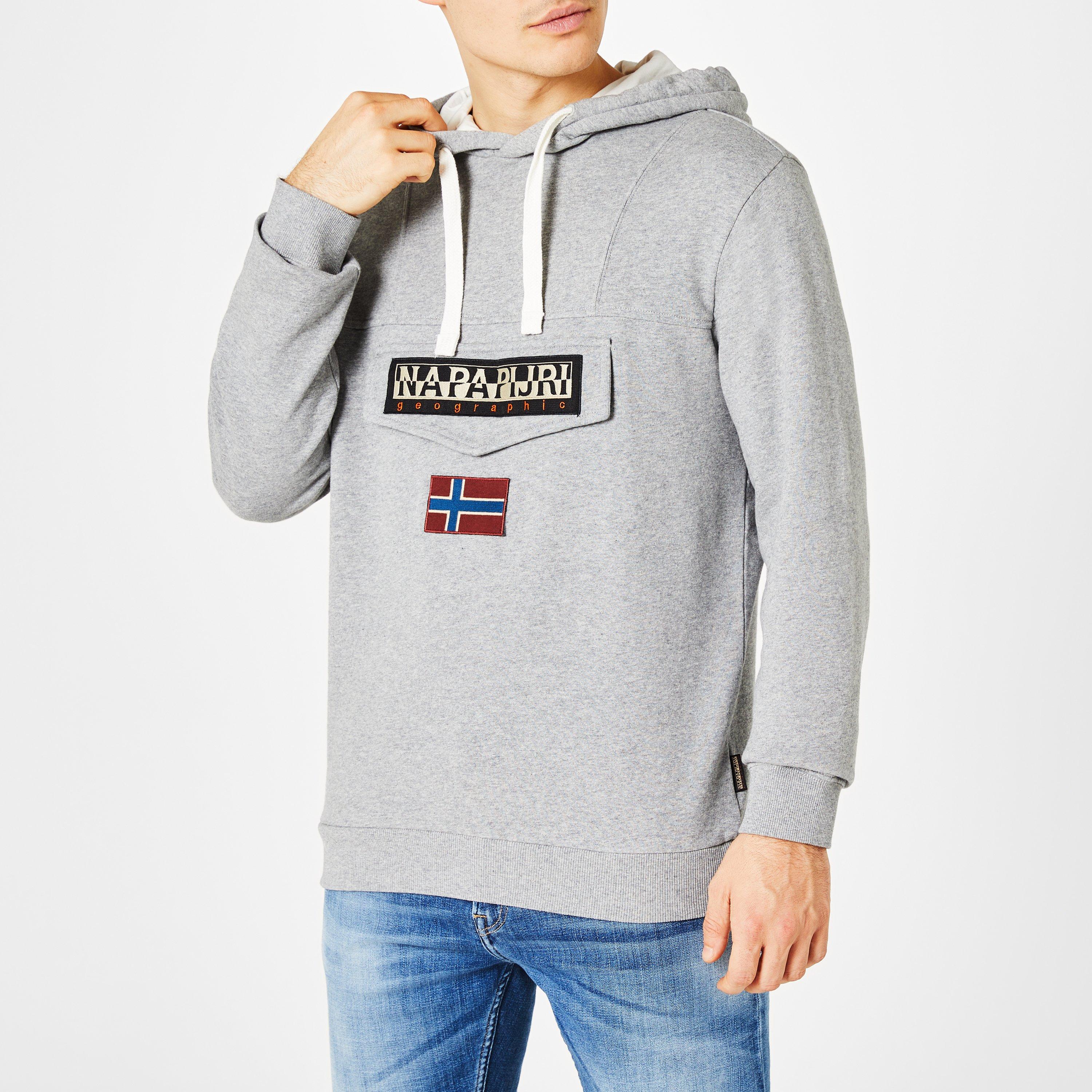 Grey Marl - Napapijri - Burgee Logo Hoodie - 1