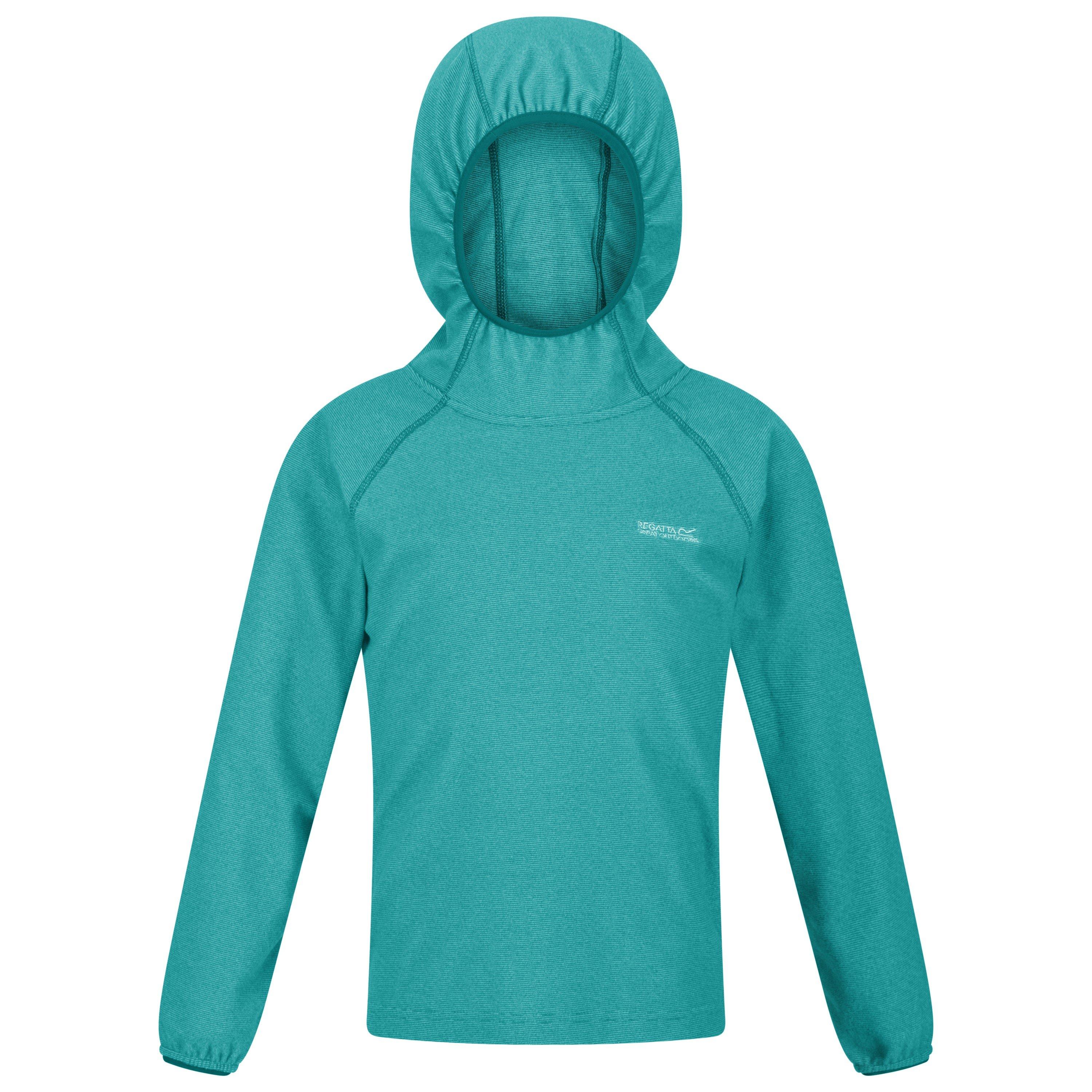 Turquois/Wht - Regatta - Kids' Loco Overhead quarter Zip Fleece - 3