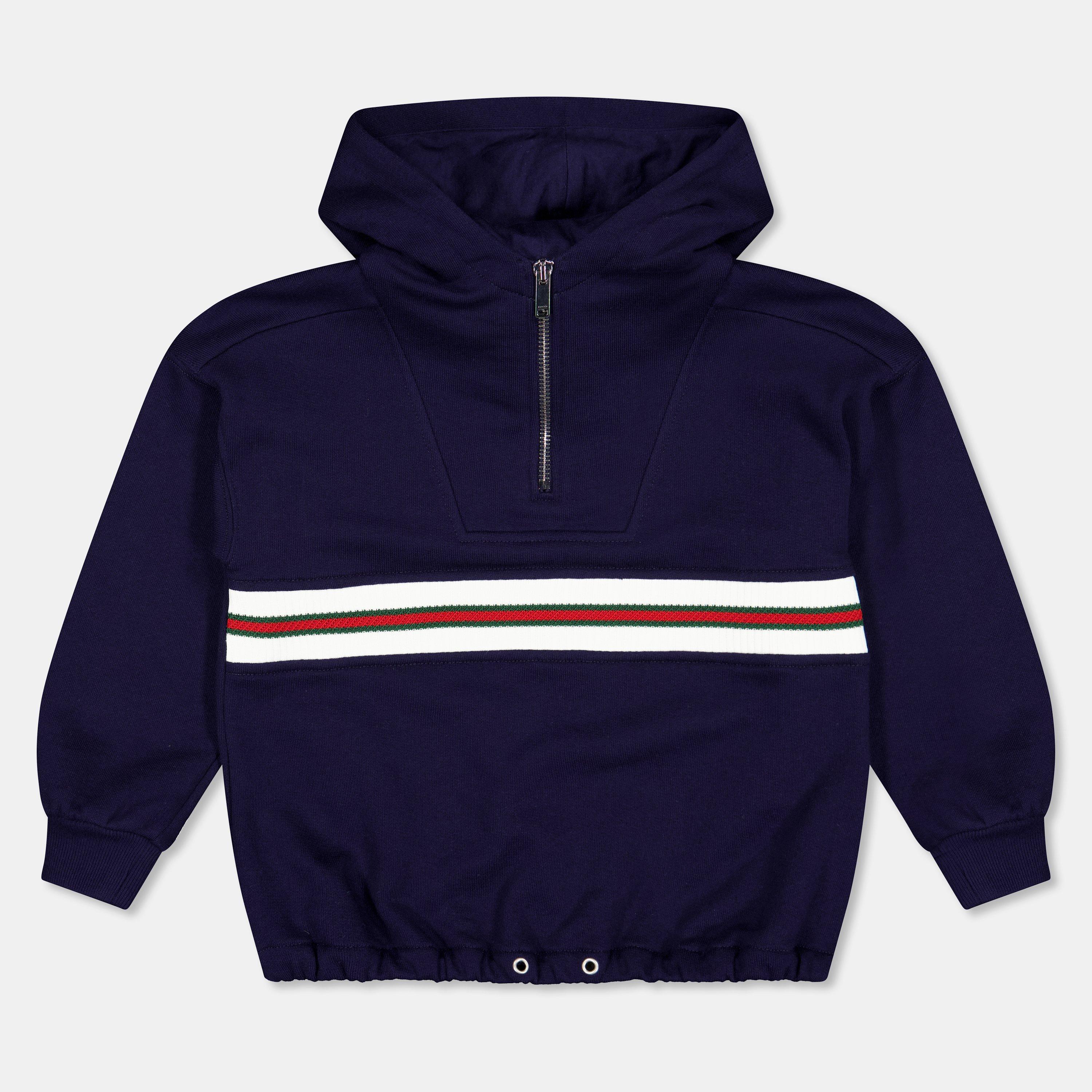 Gucci Kids' Zip Tailored Fit Hoodie - Dark Night 4780 - Size 4Y