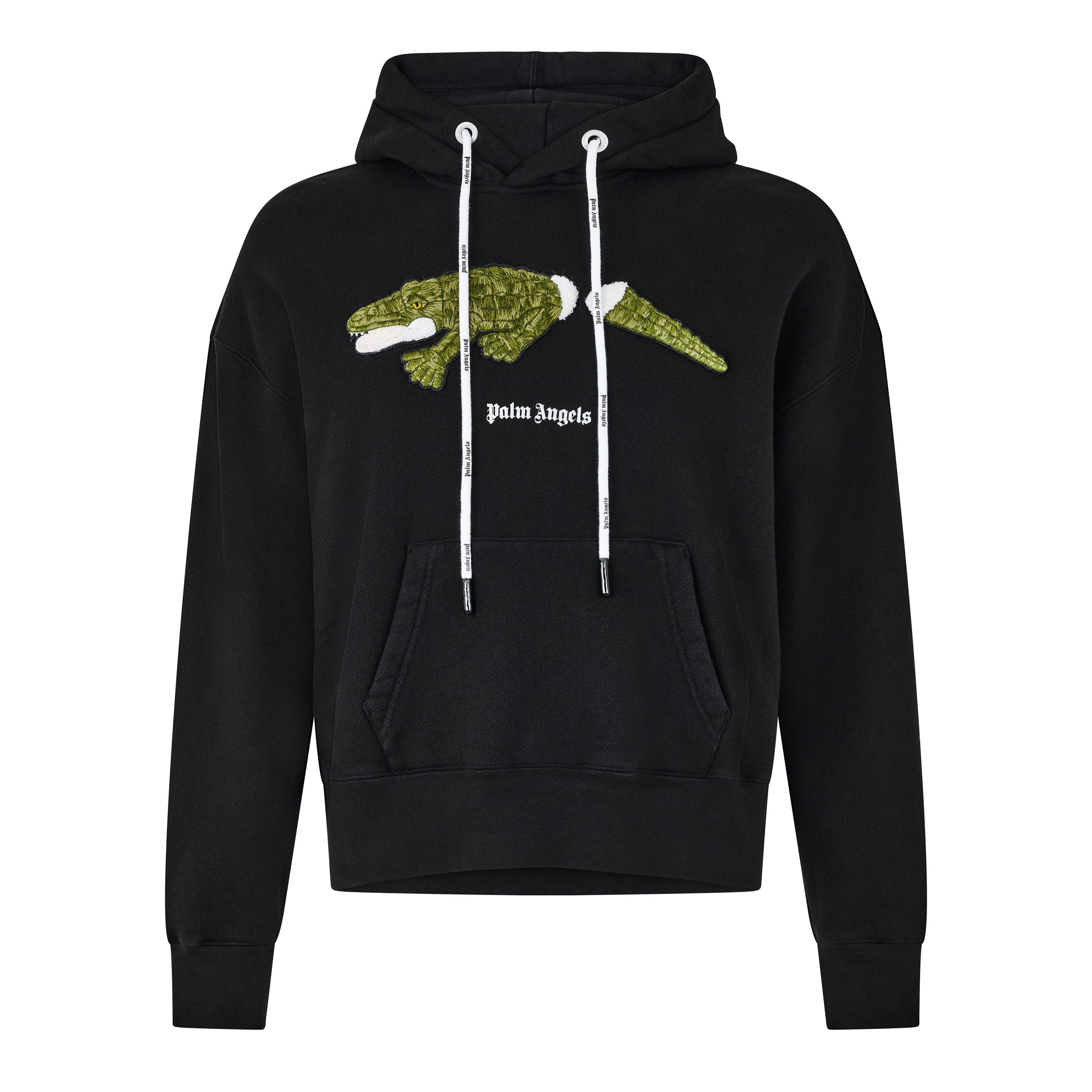 関税送込◆Palm Angels◆Crocodile Hoodie ワニ ロゴ パーカー Palm Angels Crocodile Hoodie Black Men's - SS21 - US
