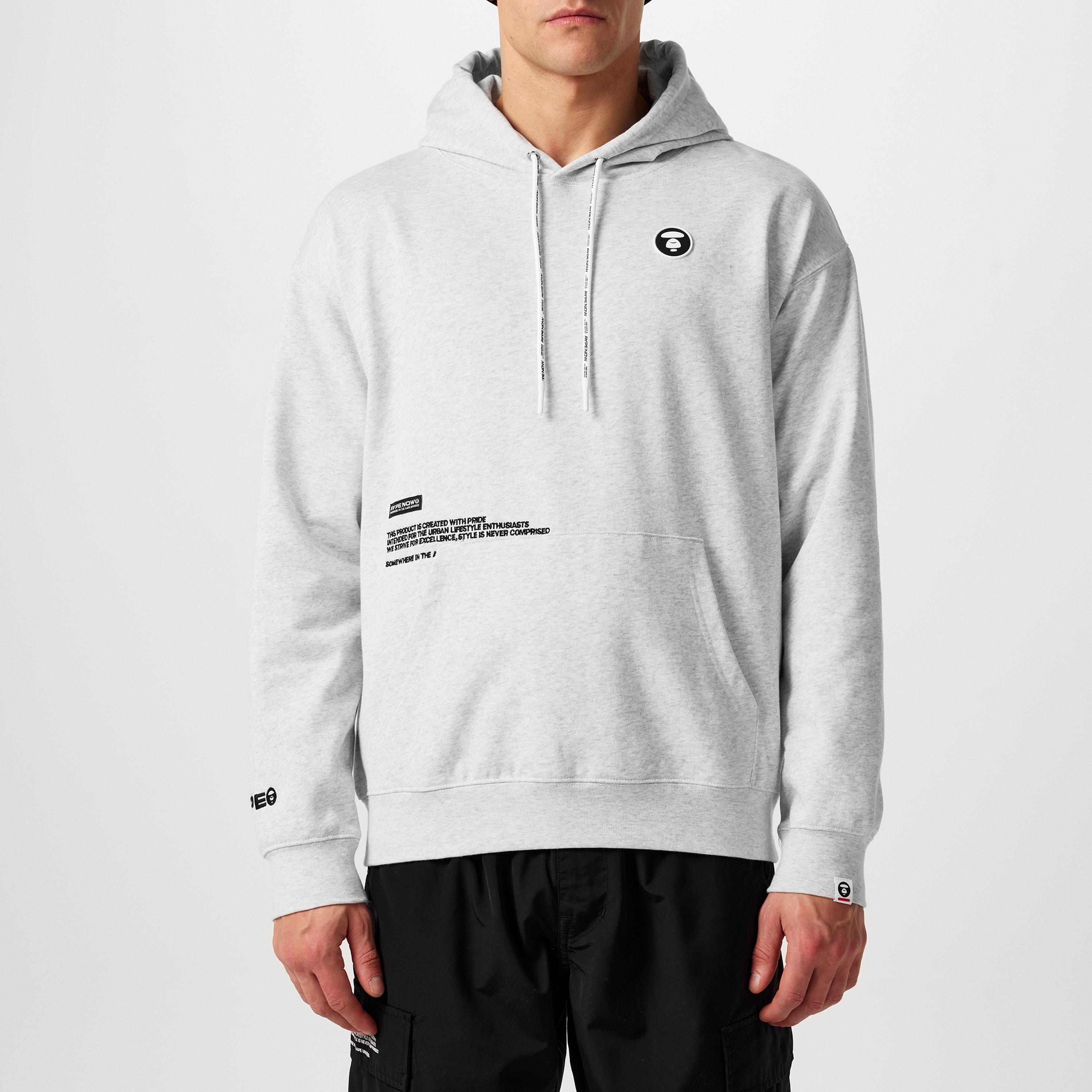 Heather Grey WH - AAPE - Moon Face Hoodie - 3