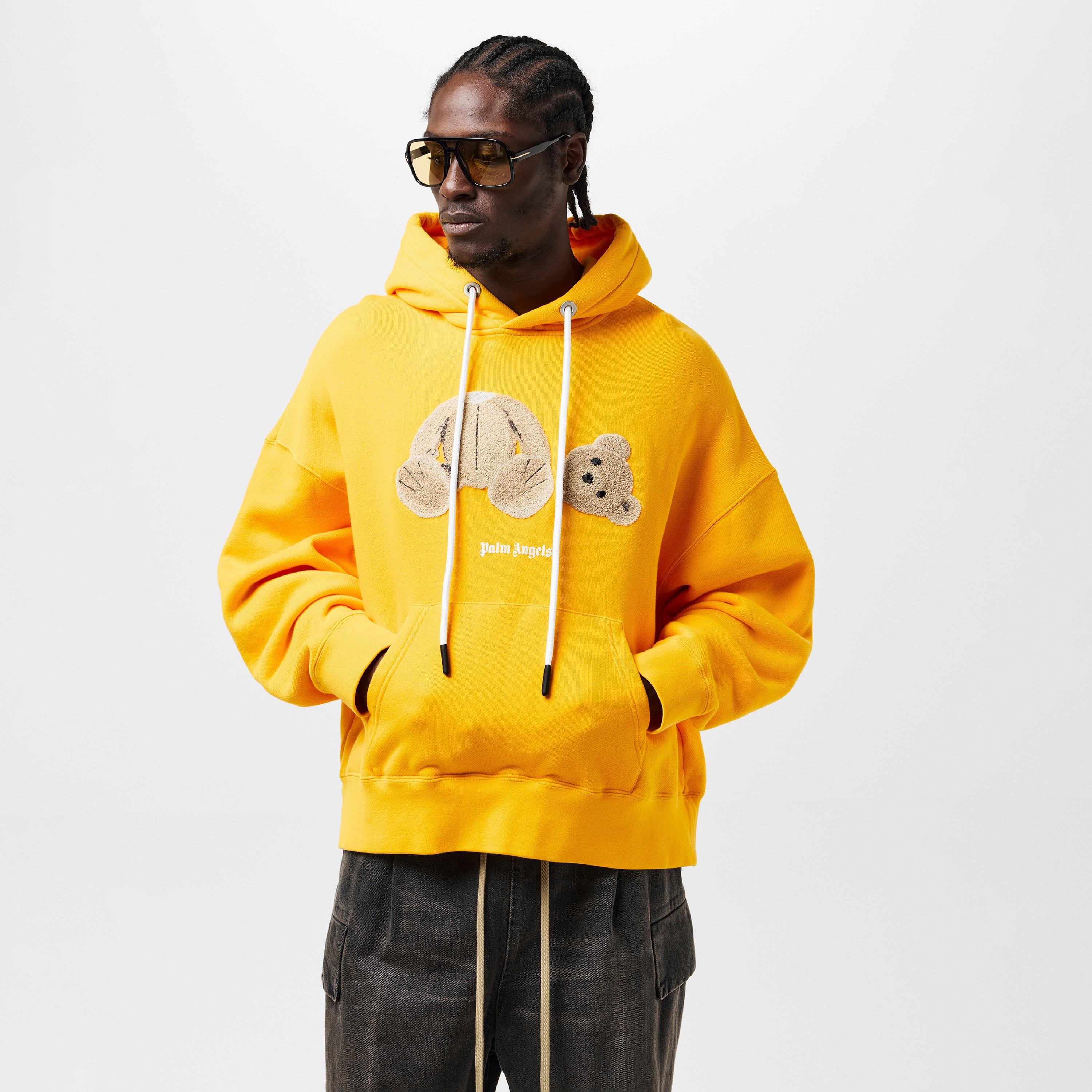 Yellow/Brown - Palm Angels - Drawstring Bear Hoodie - 3