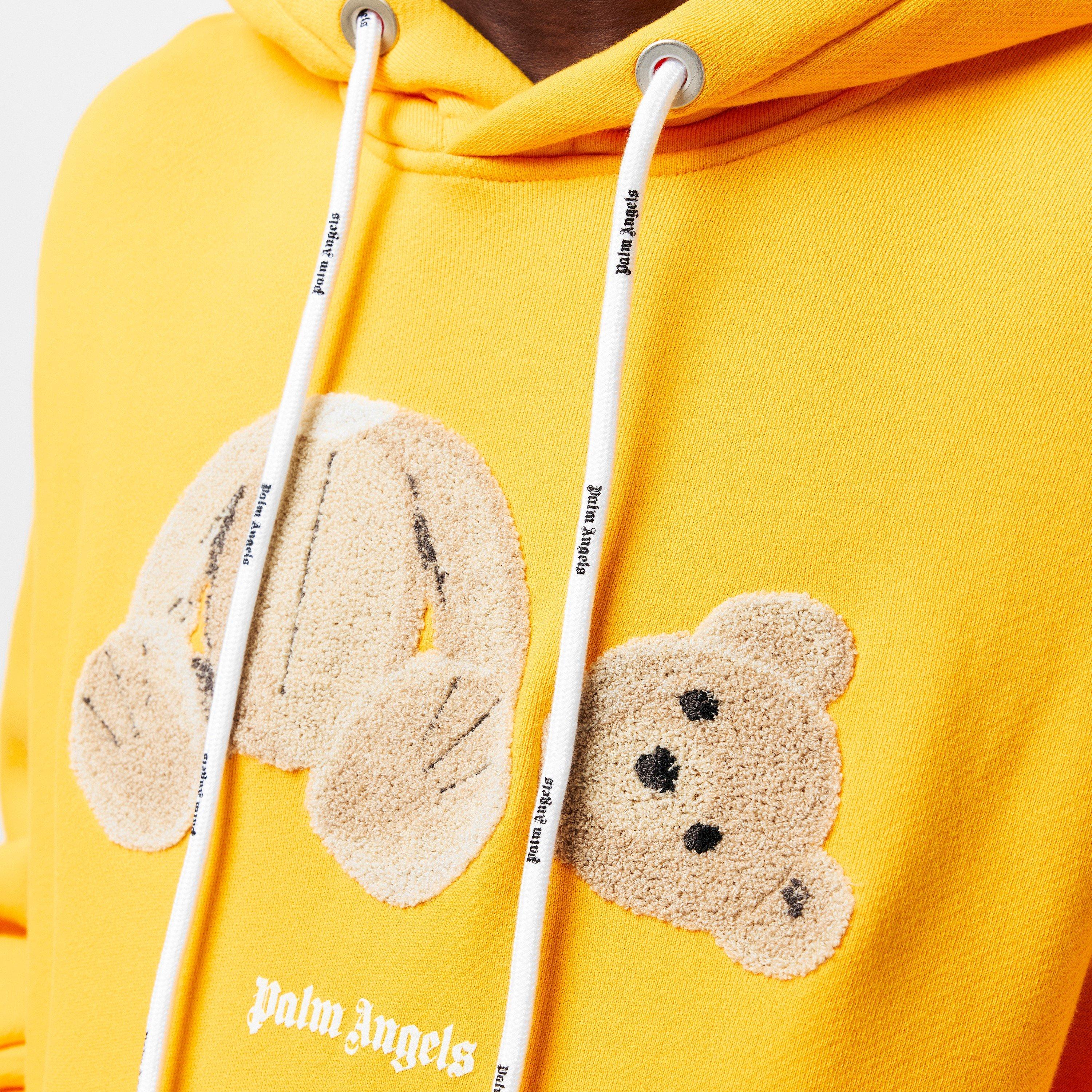 Yellow/Brown - Palm Angels - Drawstring Bear Hoodie - 5