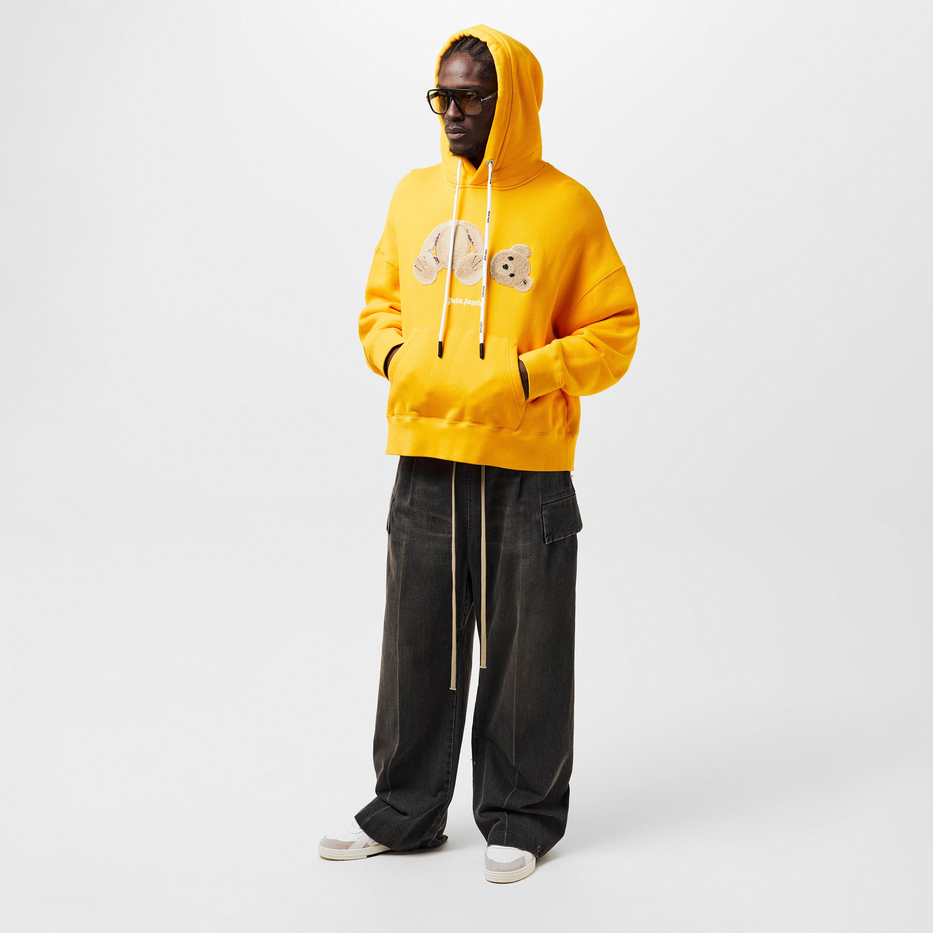 Yellow/Brown - Palm Angels - Drawstring Bear Hoodie - 6