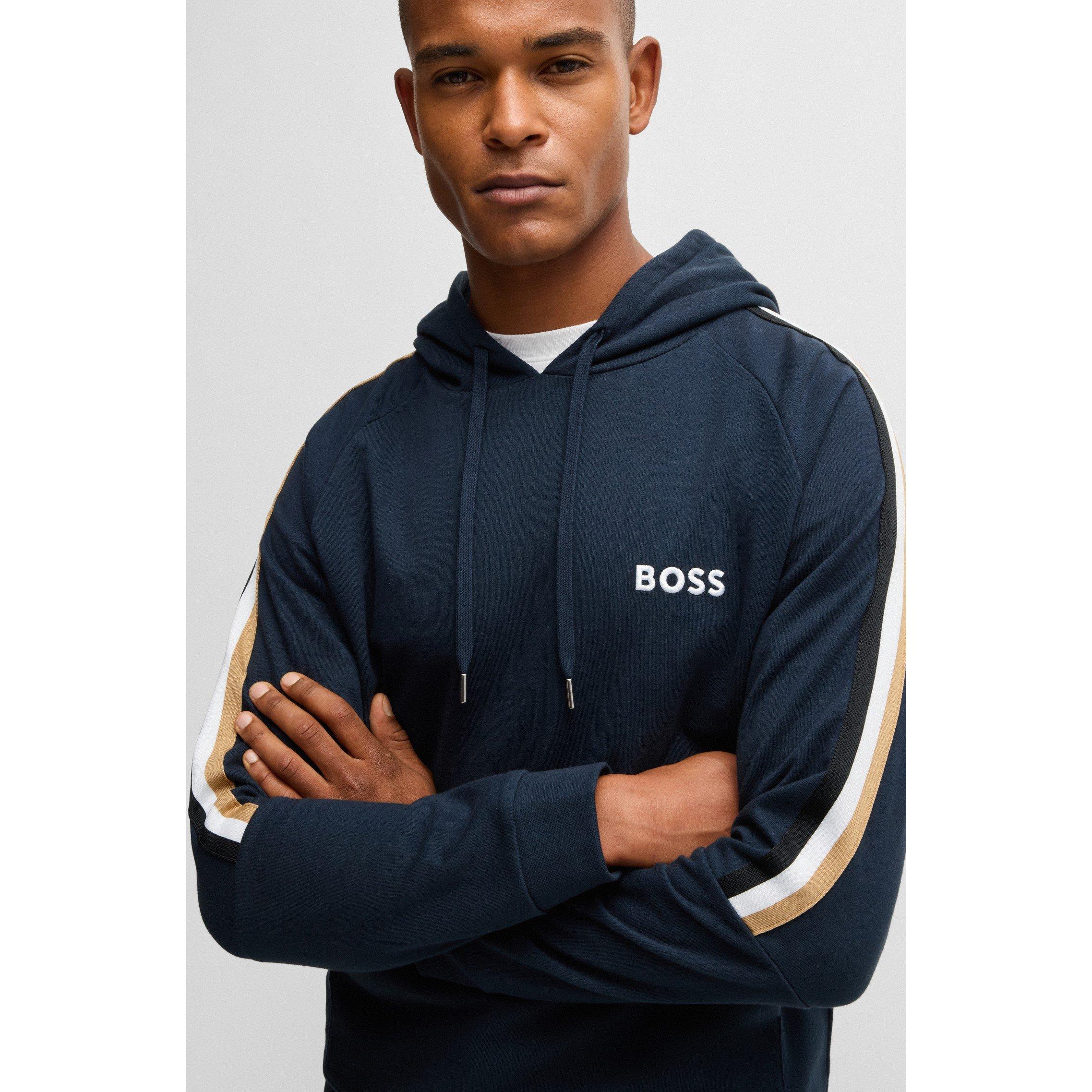 Navy - Boss - Men's Iconic Pull Over Hoodie - 4