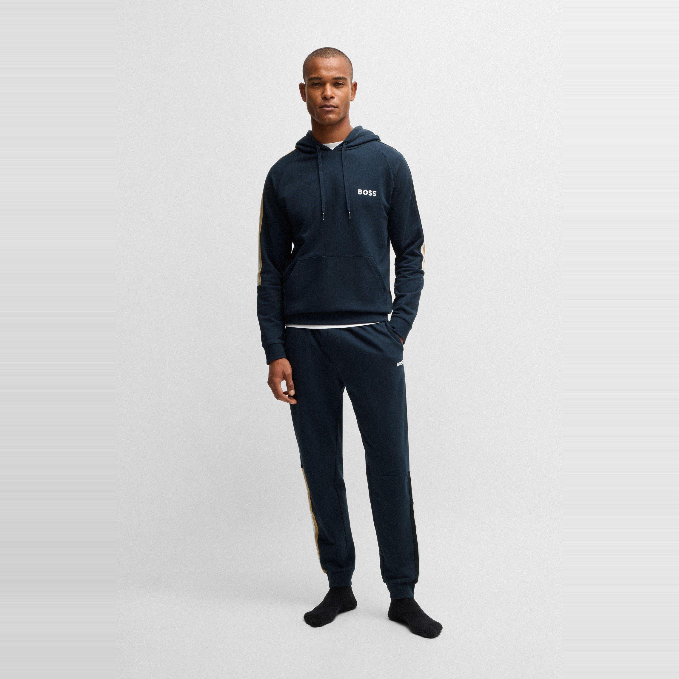 Navy - Boss - Men's Iconic Pull Over Hoodie - 5