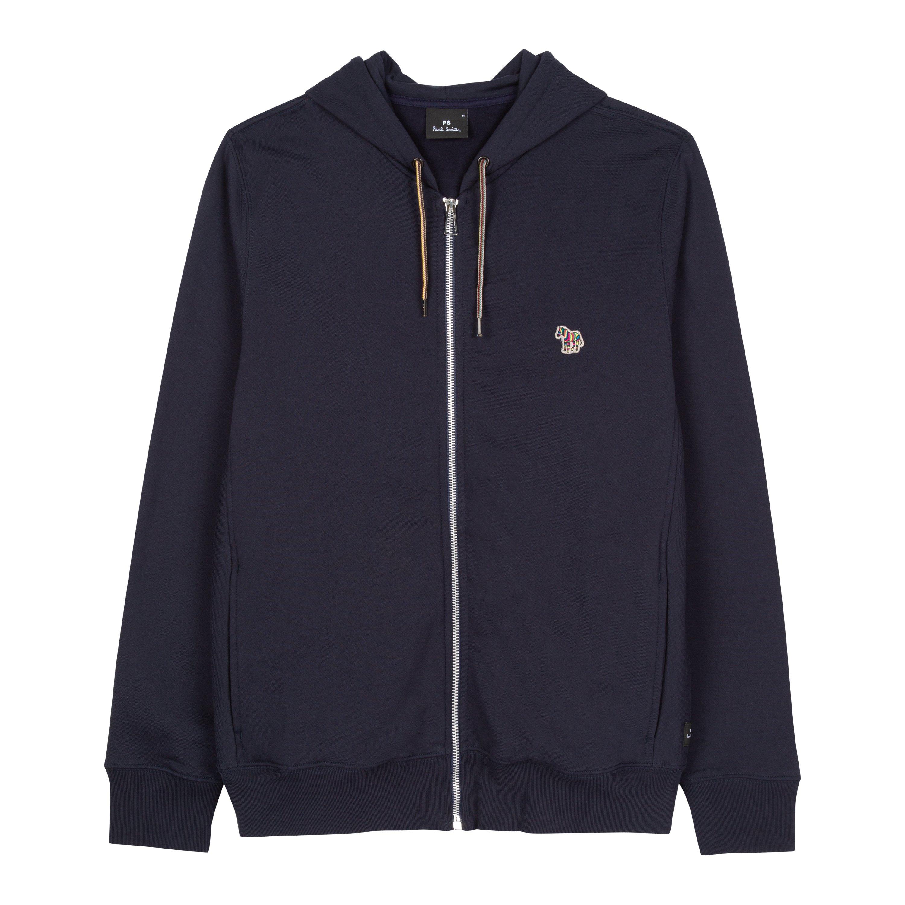 Navy 49 - PS Paul Smith - Men's Full-Zip Zebra Logo Hoodie - 1