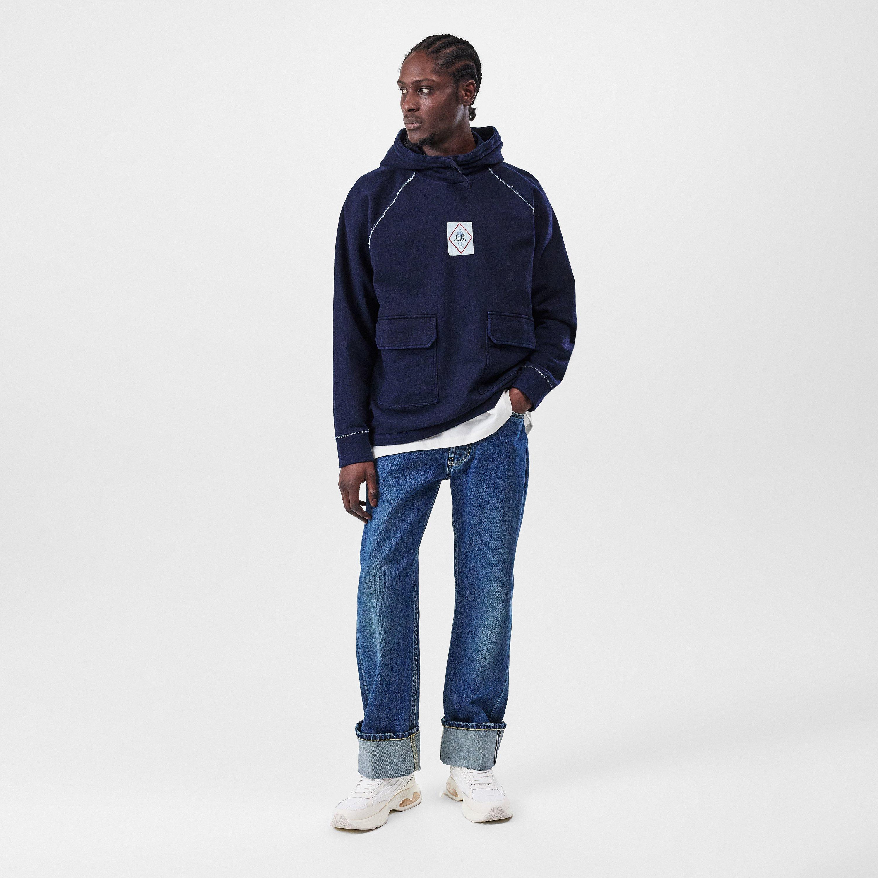Denim D08 - CP Company - C.P Company Indigo Hoodie - 5