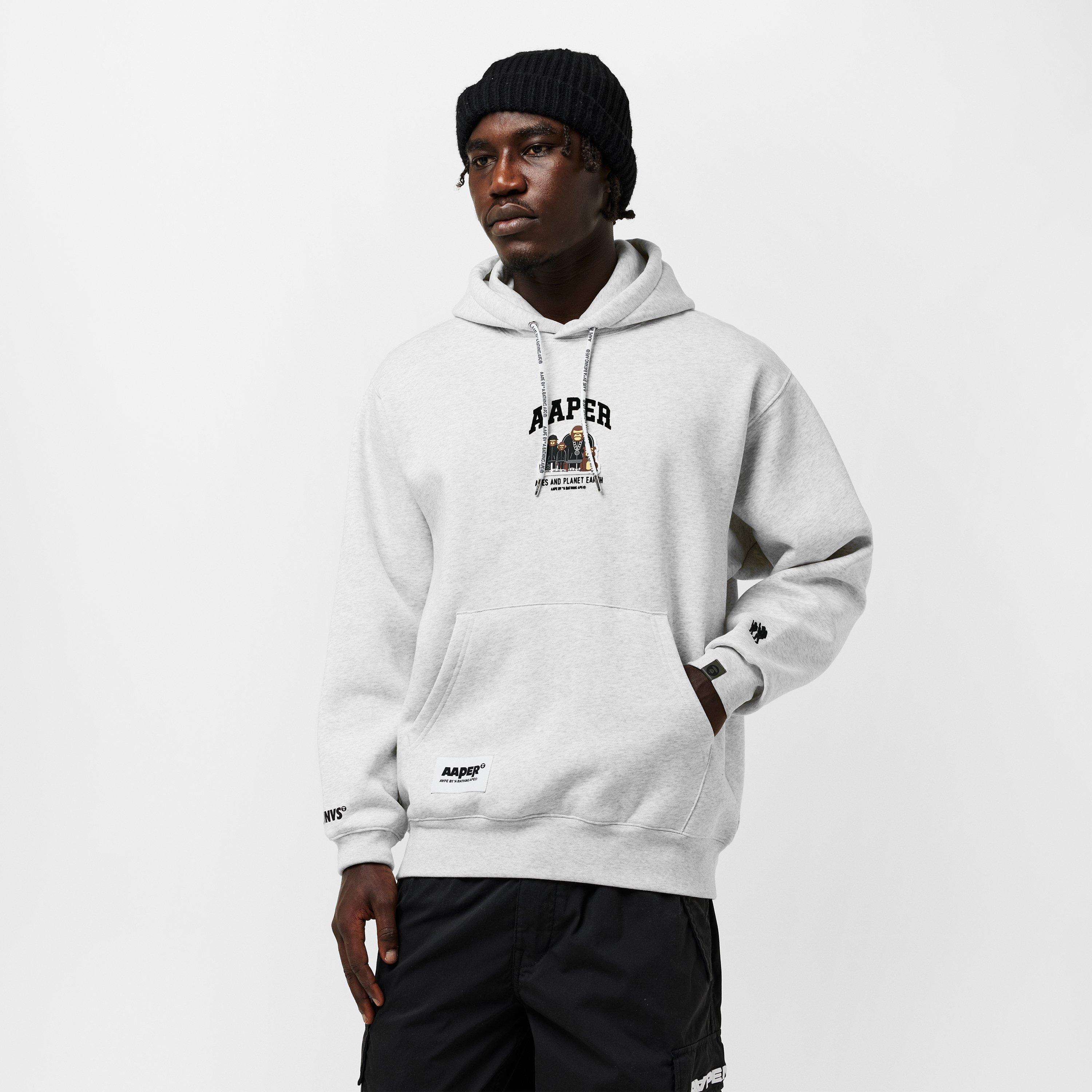 Heather White - AAPE - Men's Pull Over Hoodie - 3