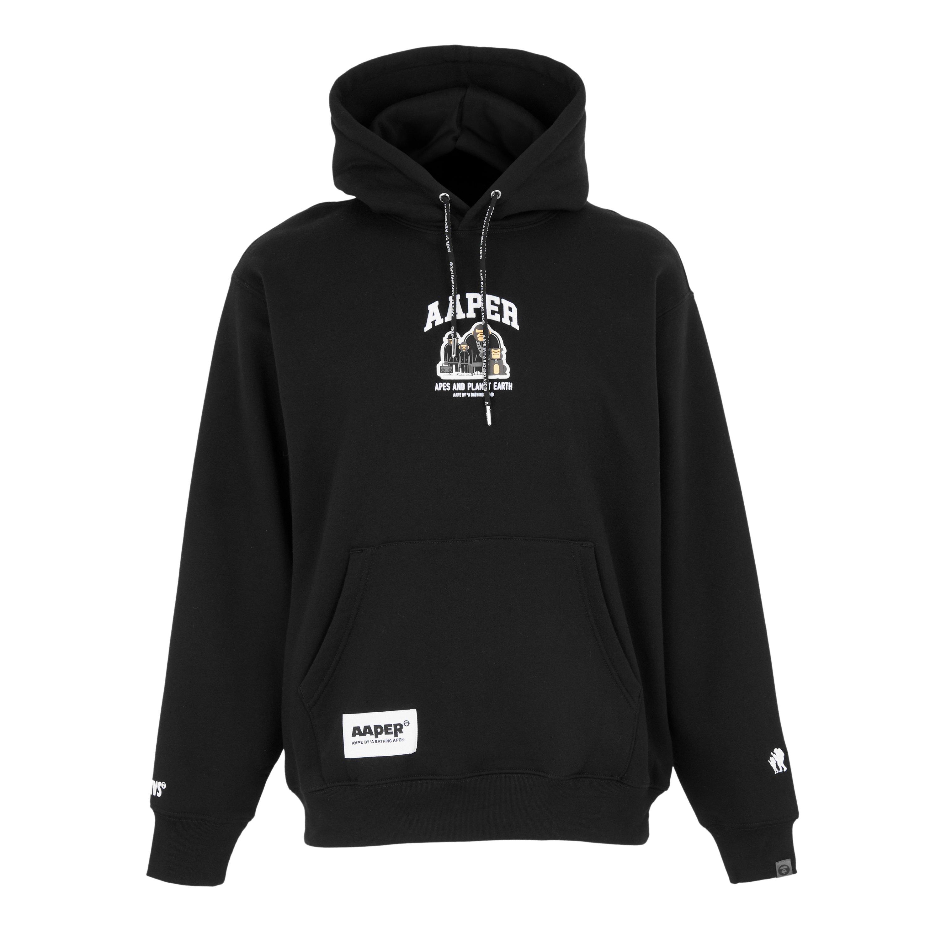 Black - AAPE - Men's Pull Over Hoodie - 1