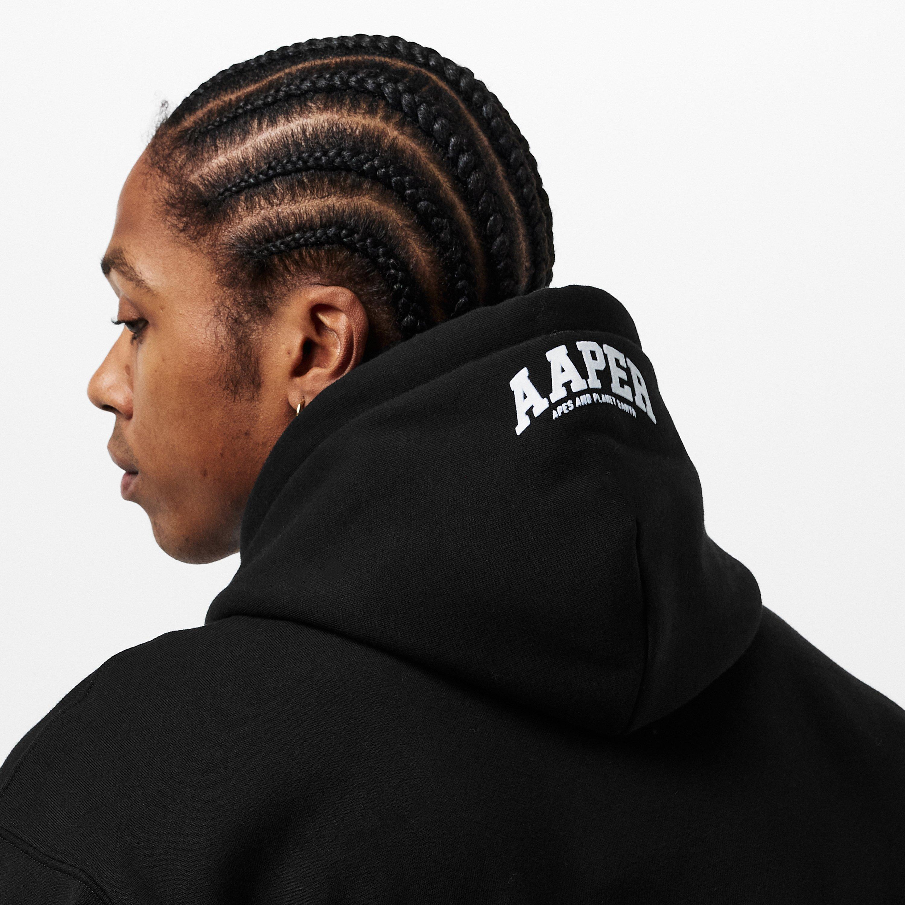 Black - AAPE - Men's Pull Over Hoodie - 5