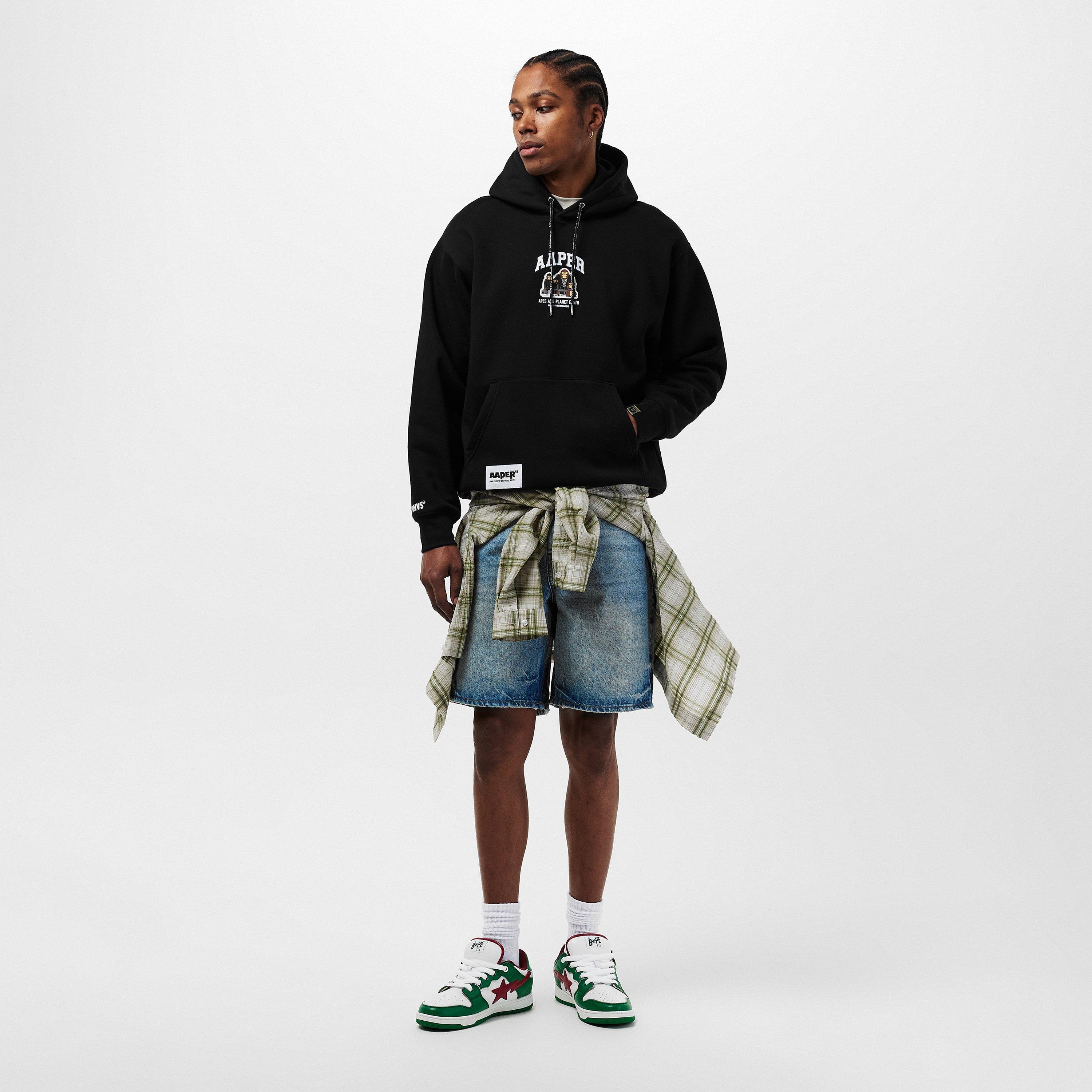 Black - AAPE - Men's Pull Over Hoodie - 6