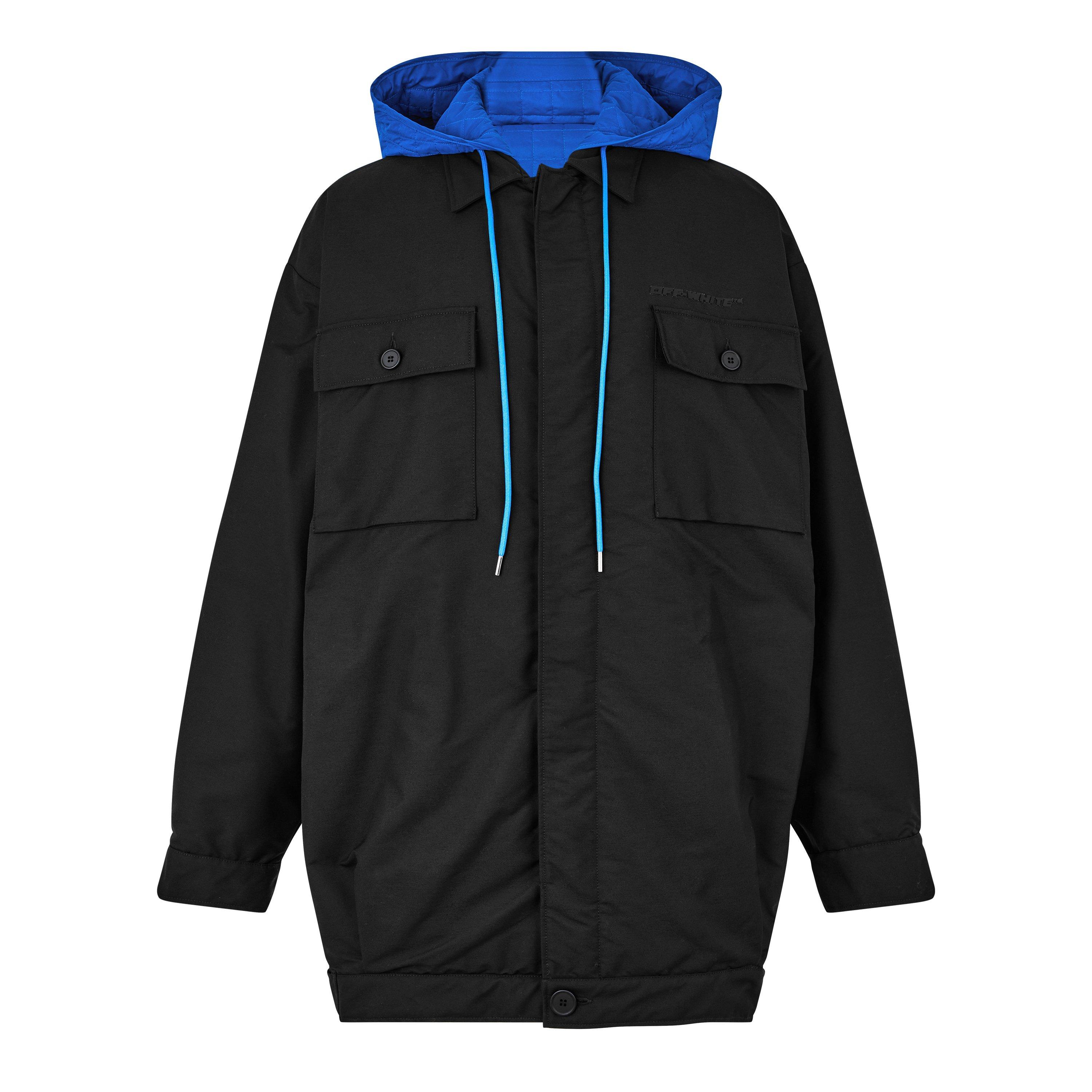 Black - Off White - Men's O Hde Shirt Race Zip Hoodie - 1