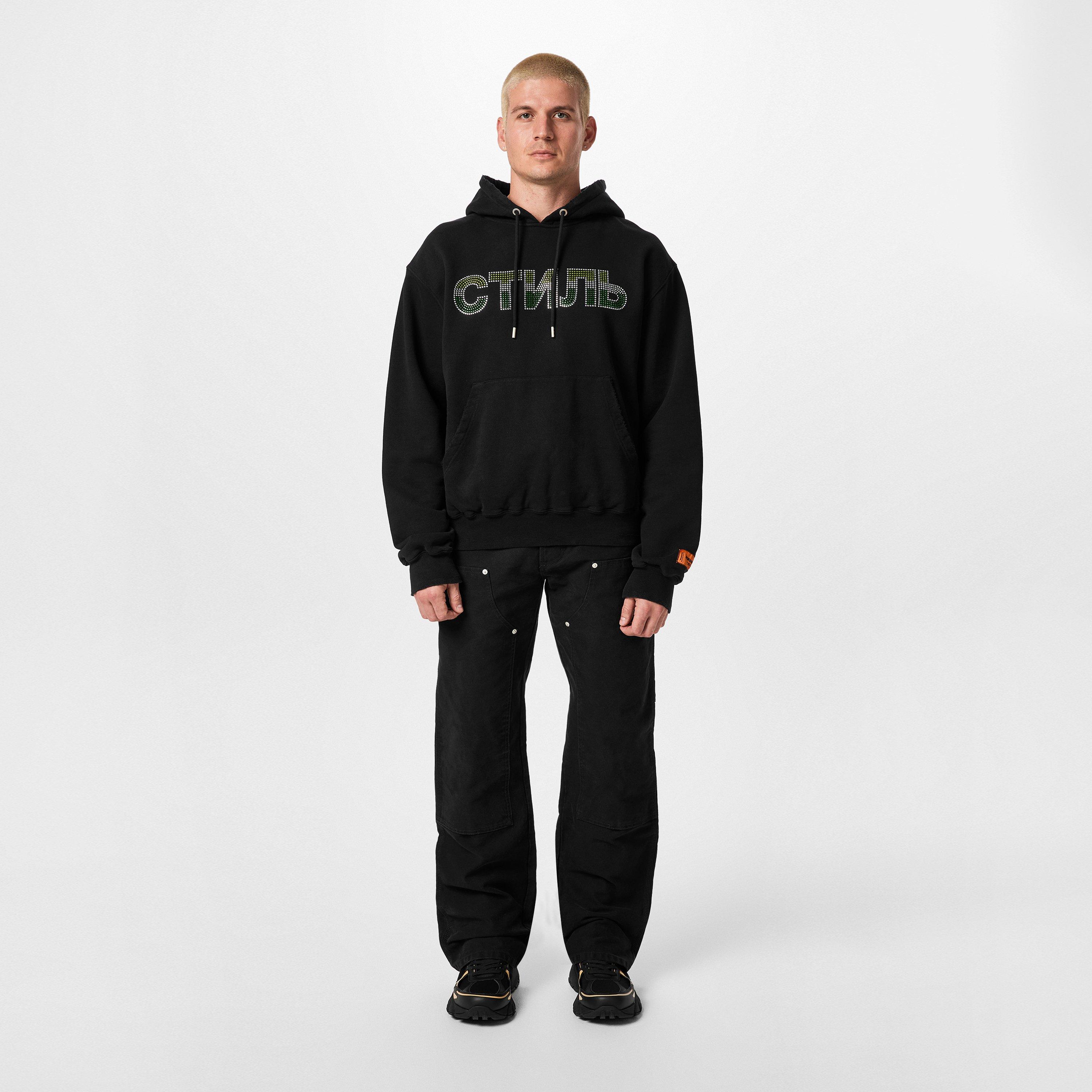 Black/Green - Heron Preston - Ctnmb Strass Hoodie - 4