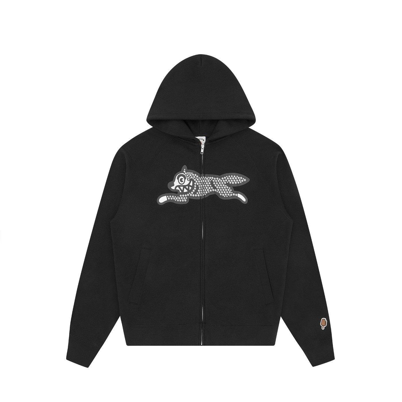ICECREAM Men's Glitter Dog Hooded Zip Hoodie