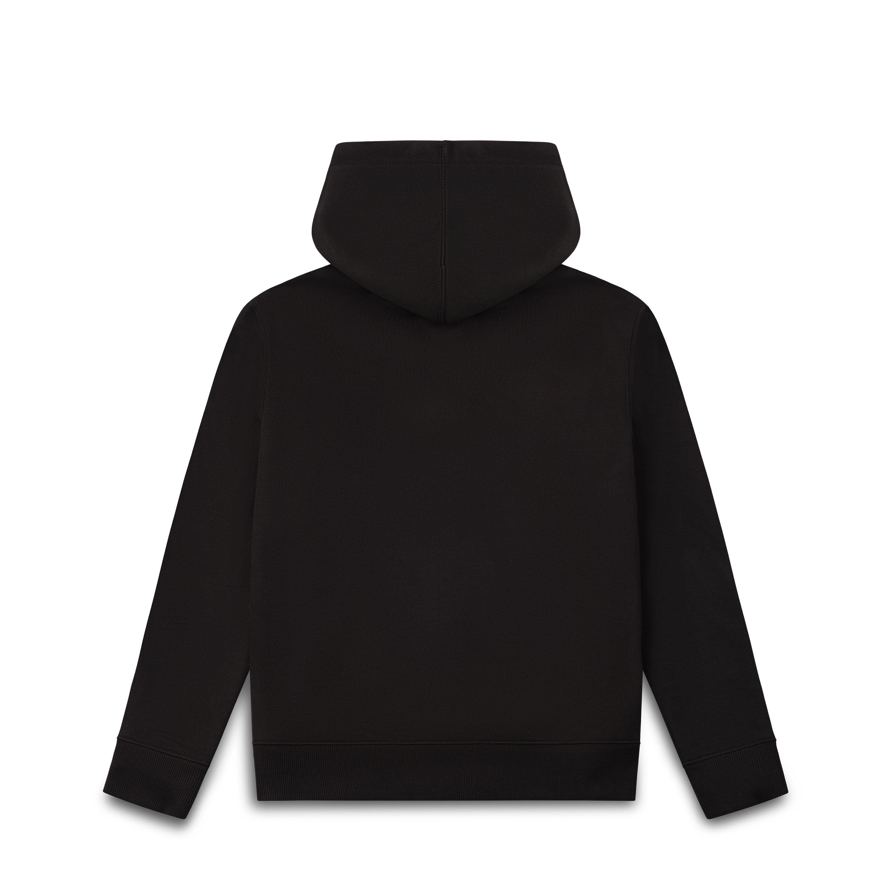 Black - Christian Rose - Men's Big Chest Rhinestone Plate Over the Head Oversized-Fit Hoodie - 2