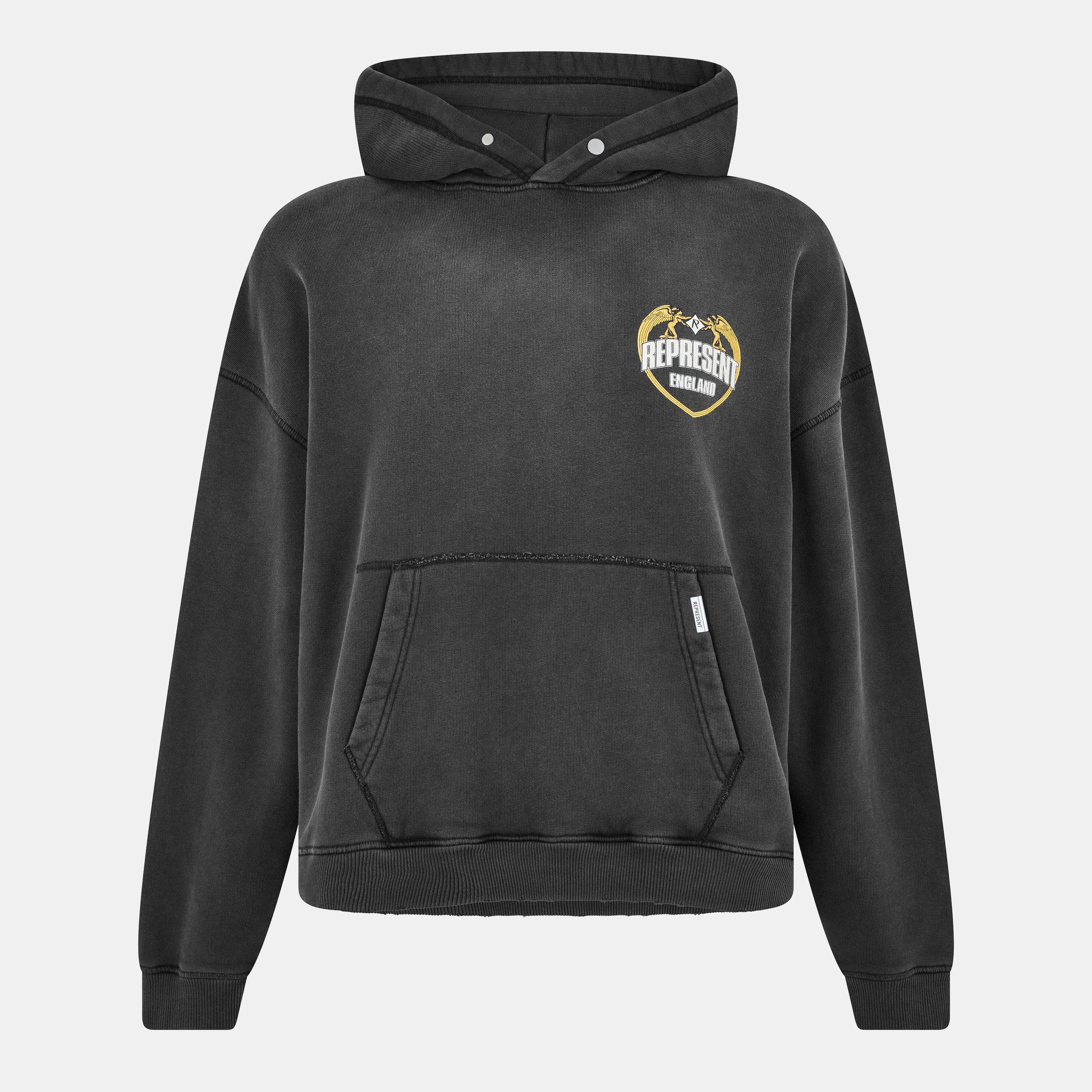 Represent Men's Oversized Hoodie - Stained Black - XL
