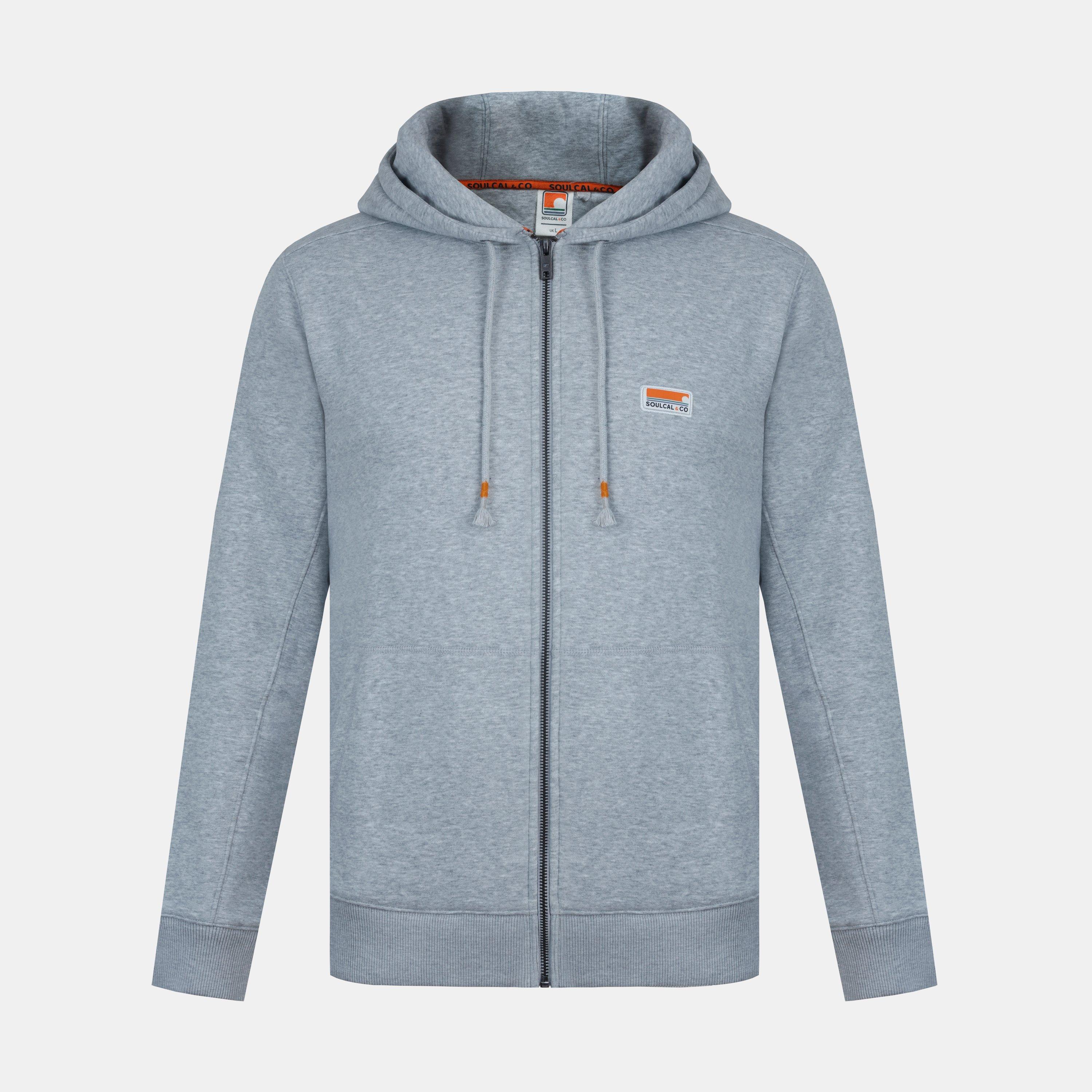 Soulcal Men's Signature Zip Hoodie - Grey Marl - XL