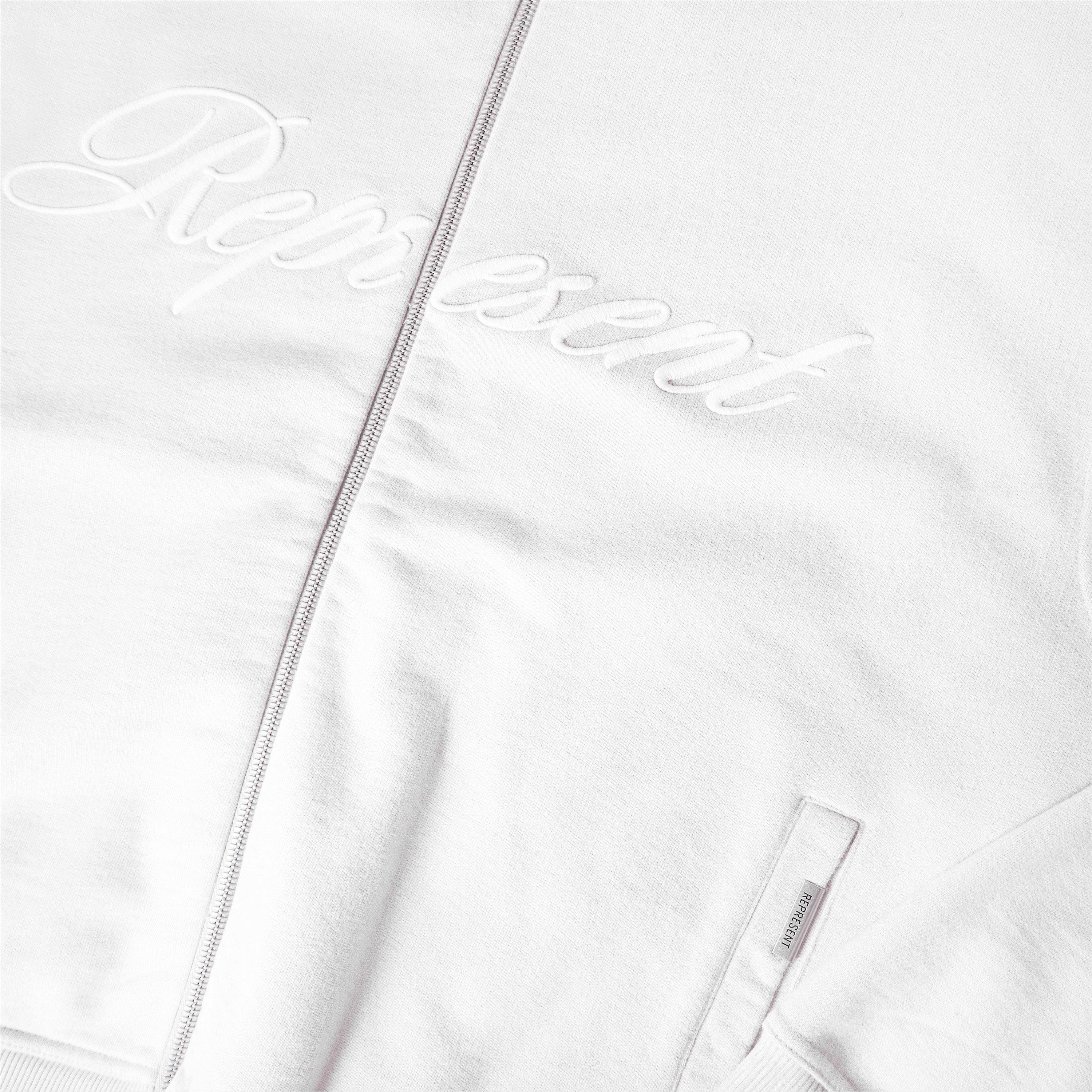 Concrete - Represent - Men's Rep Script Logo Zipped Hoodie, Soft Cotton - 5
