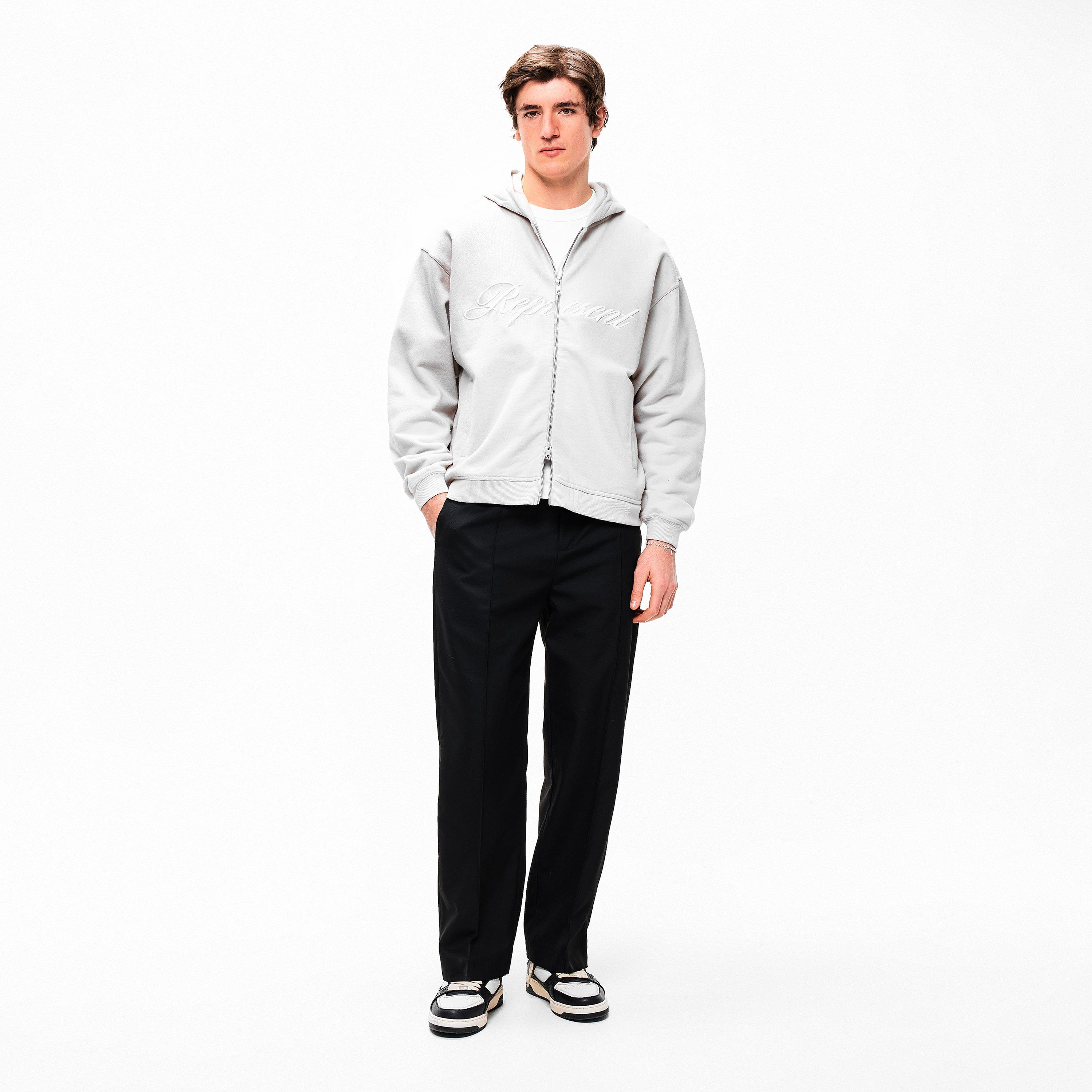 Concrete - Represent - Men's Rep Script Logo Zipped Hoodie, Soft Cotton - 6