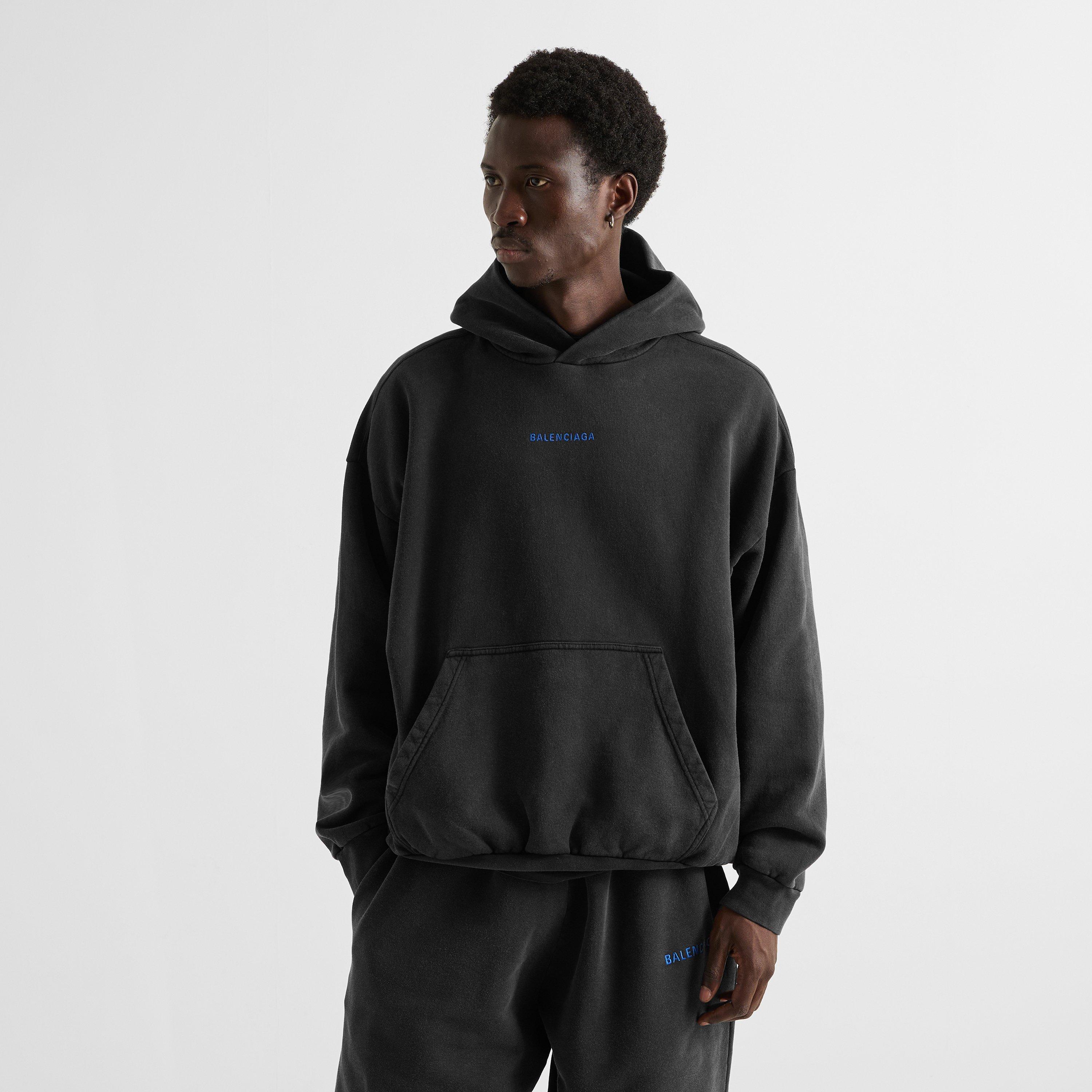 Wash Black - Balenciaga - Men's Wash Over the Head Cotton Hoodie - 3