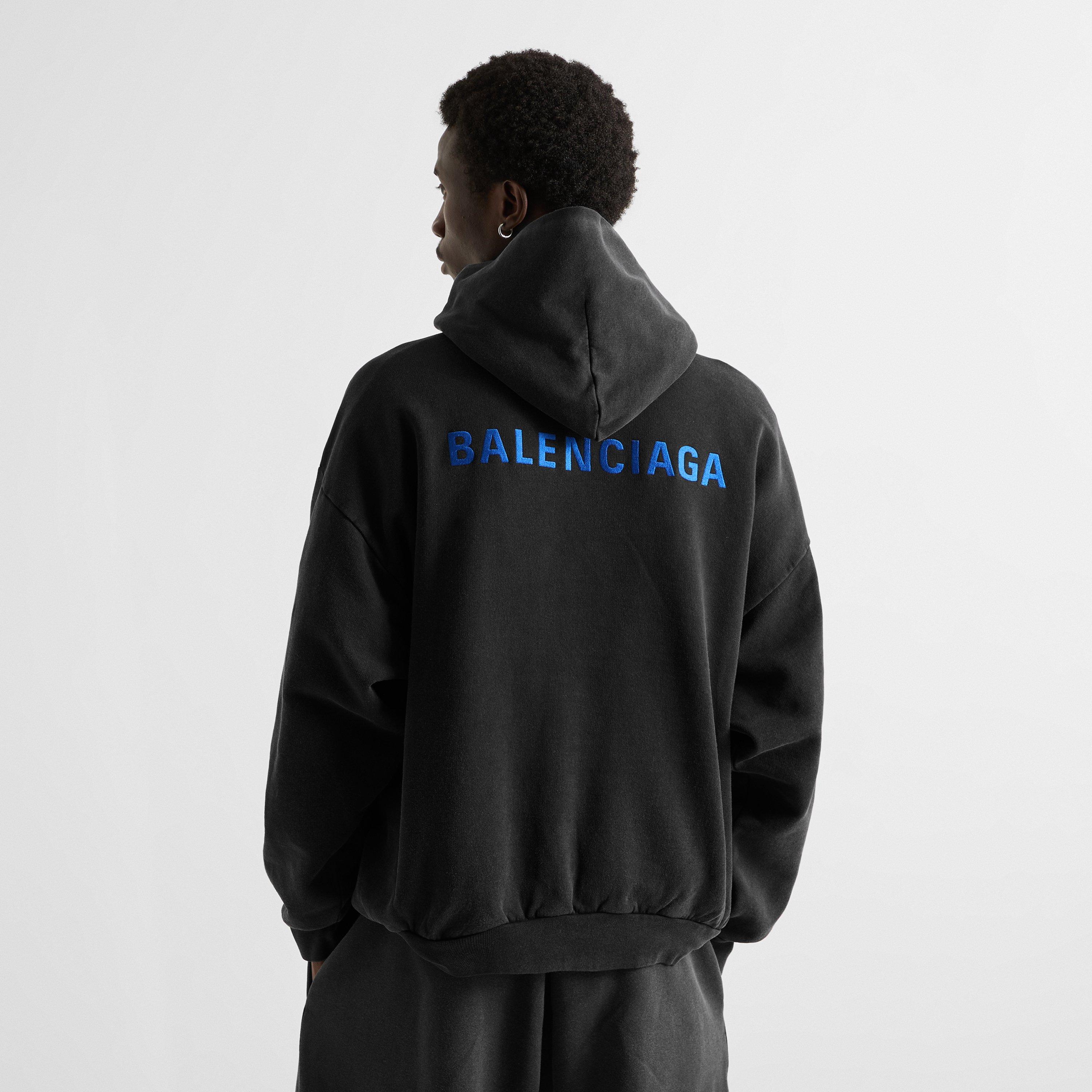Wash Black - Balenciaga - Men's Wash Over the Head Cotton Hoodie - 4