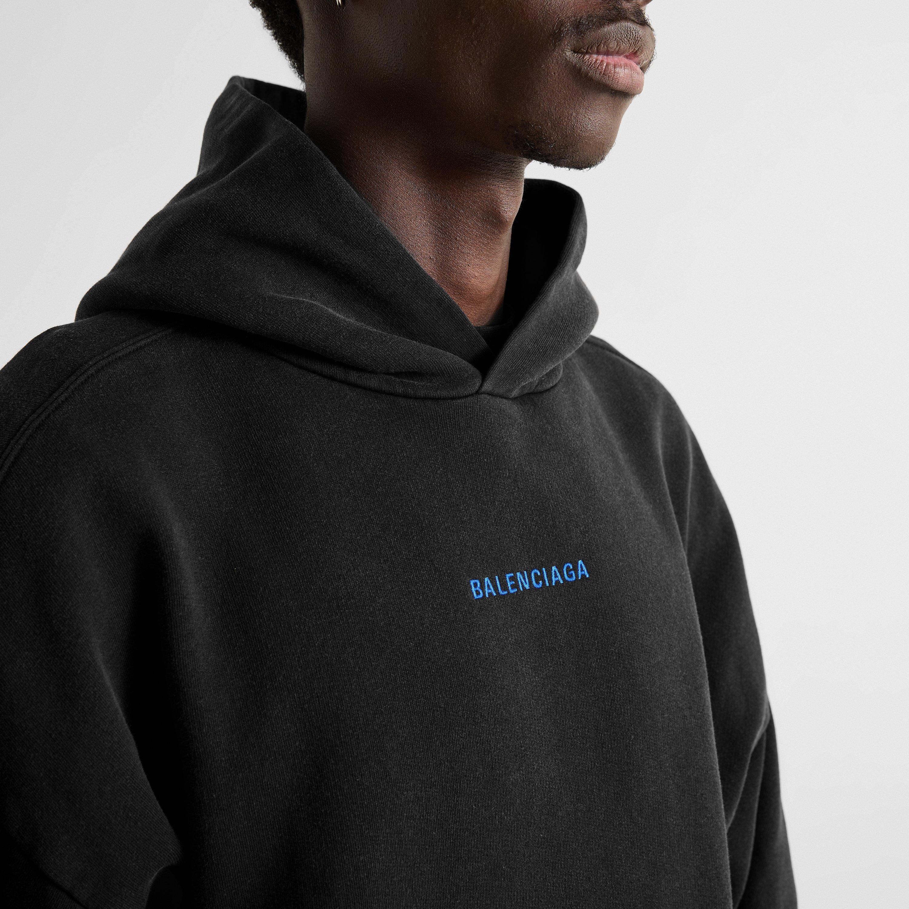 Wash Black - Balenciaga - Men's Wash Over the Head Cotton Hoodie - 5